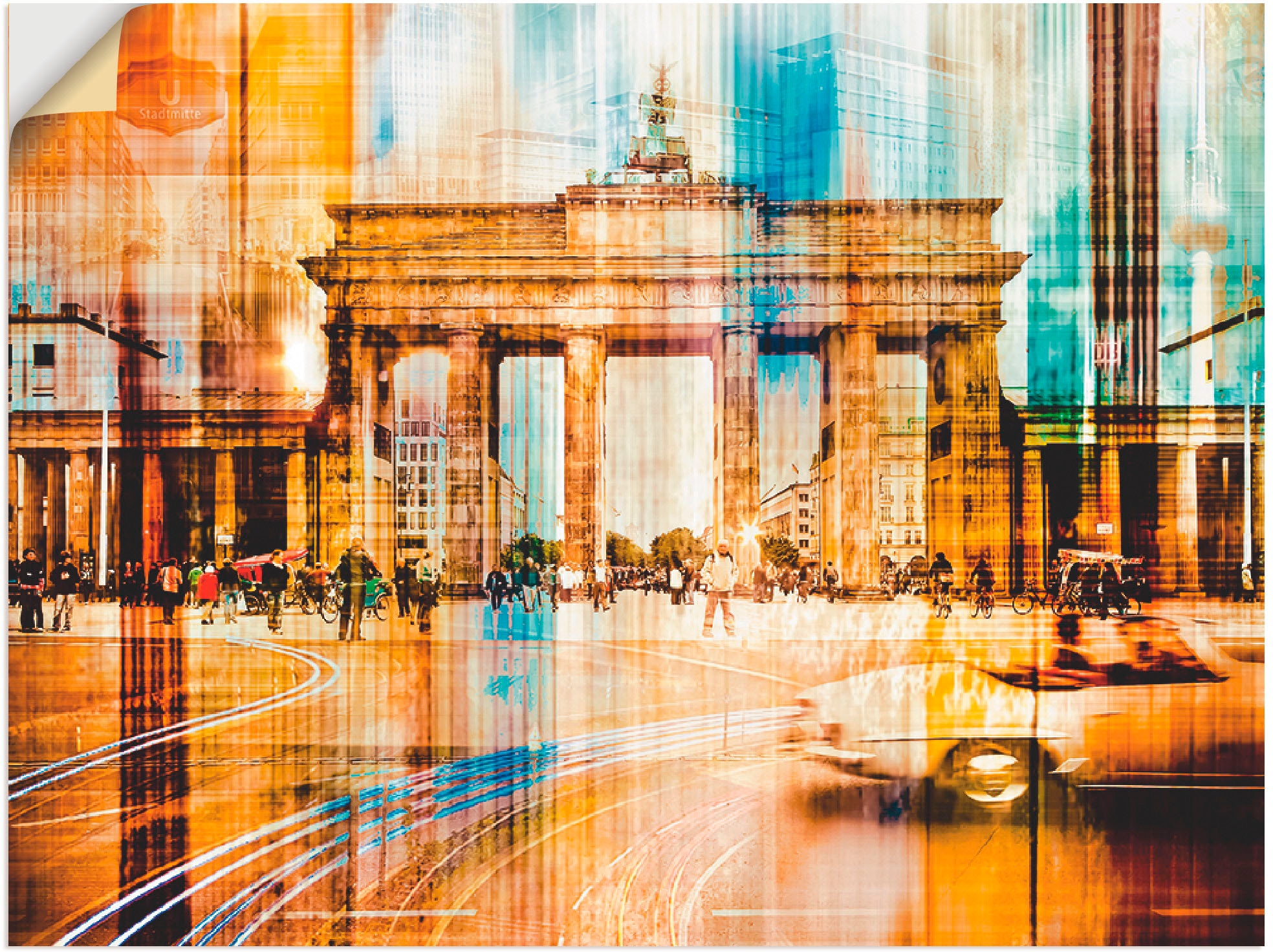 Image of Artland Wandbild »Berlin Skyline II«, Gebäude, (1 St.), in vielen Grössen & Produktarten -Leinwandbild, Poster, Wandaufkleber / Wandtattoo auch für Badezimmer geeignet bei Ackermann Versand Schweiz