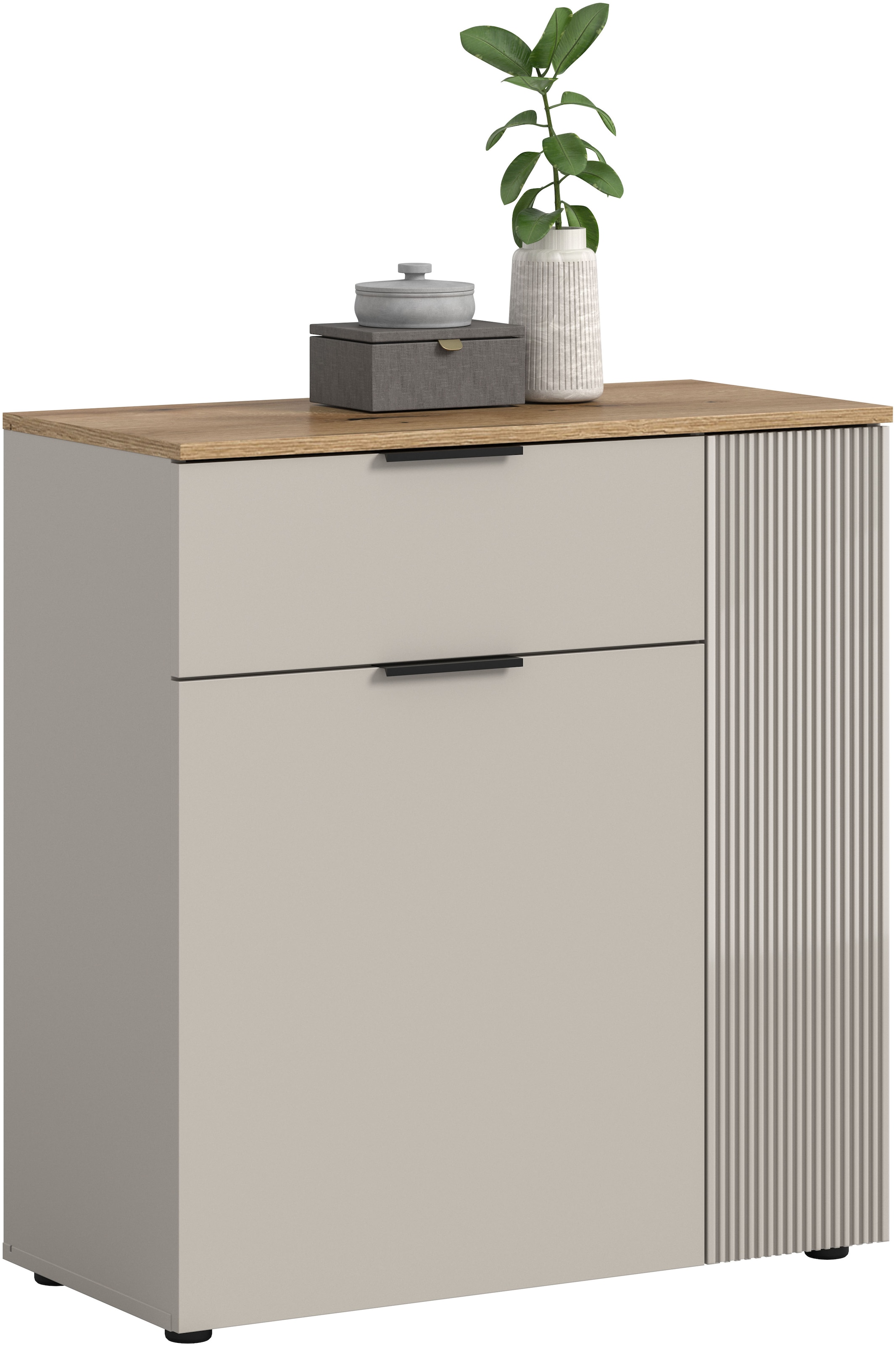 Image of Home affaire Kommode "EDIL, Breite 80 cm, 2 Türen, 1 Schubkasten, 1 Einlegeboden, 3 Fächer" Garderobenschrank, Schuhschrank, Schuhkommode, Sideboard, Anrichte