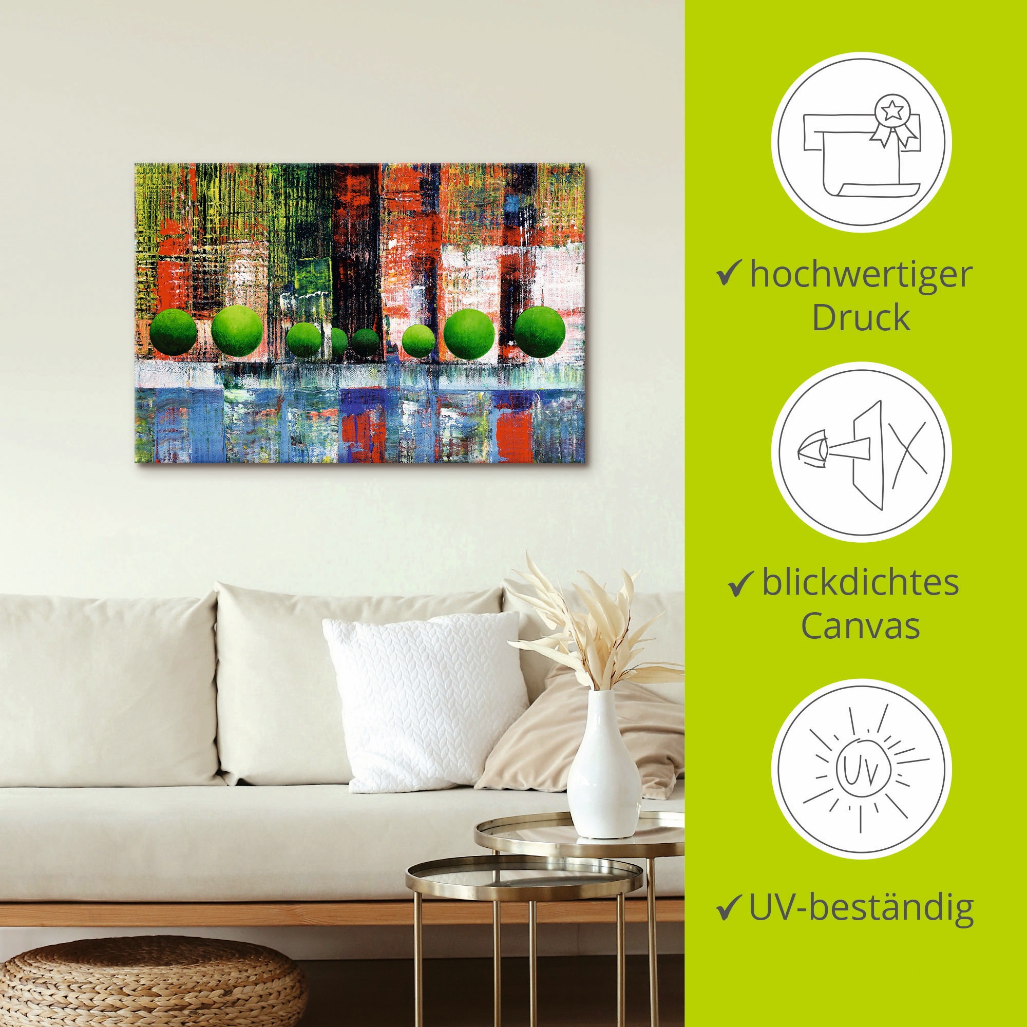 Artland Wandbild »Skyline Vancouver Downtown abstrakt«, Kanada, (1 St.), als Leinwandbild, Wandaufkleber in verschied. Grössen