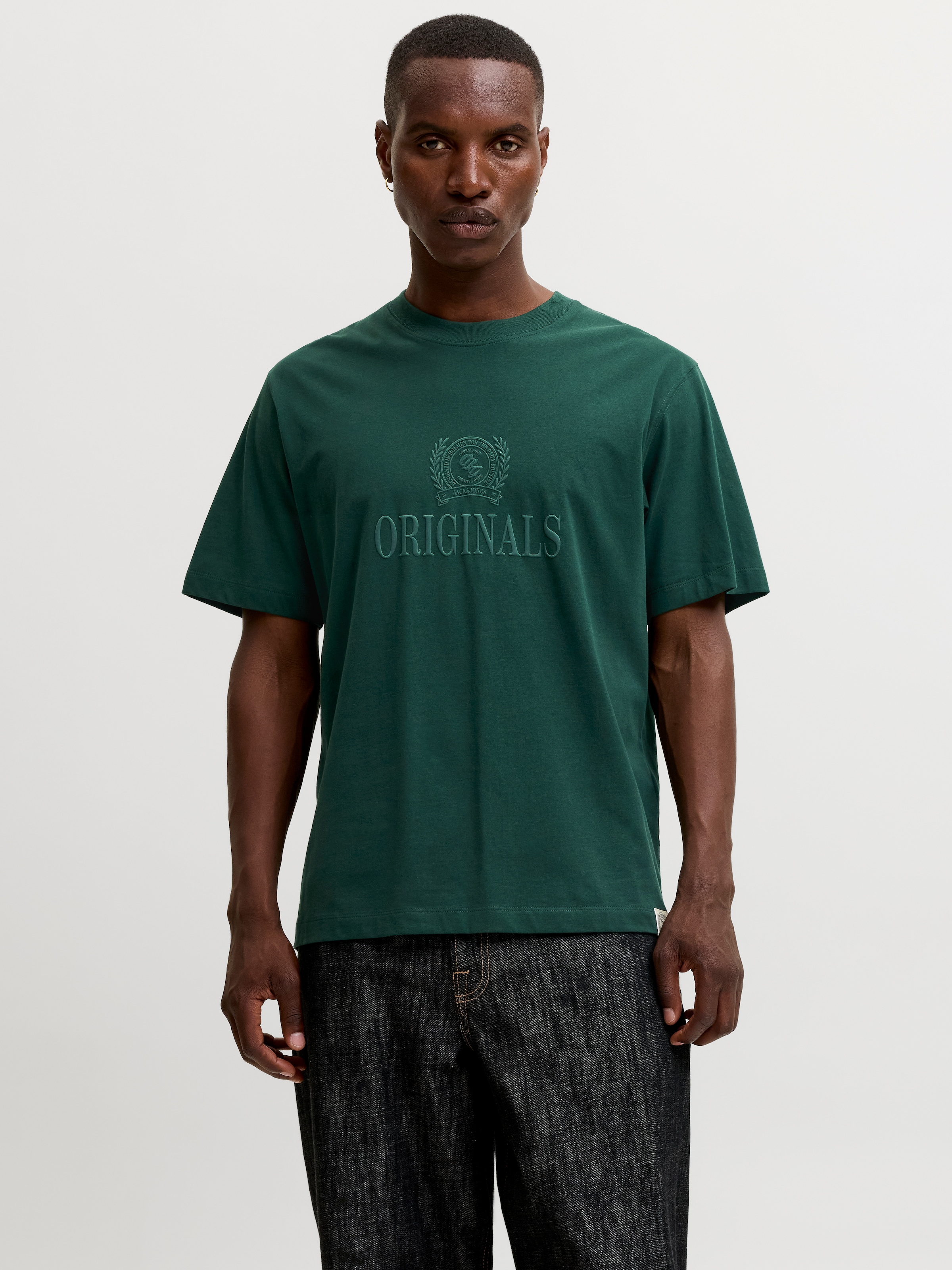 Image of Jack & Jones Rundhalsshirt "JORFREDERIKSBERG MONOGRAM TEE SS CN SN" Baumwolle, relaxed fit
