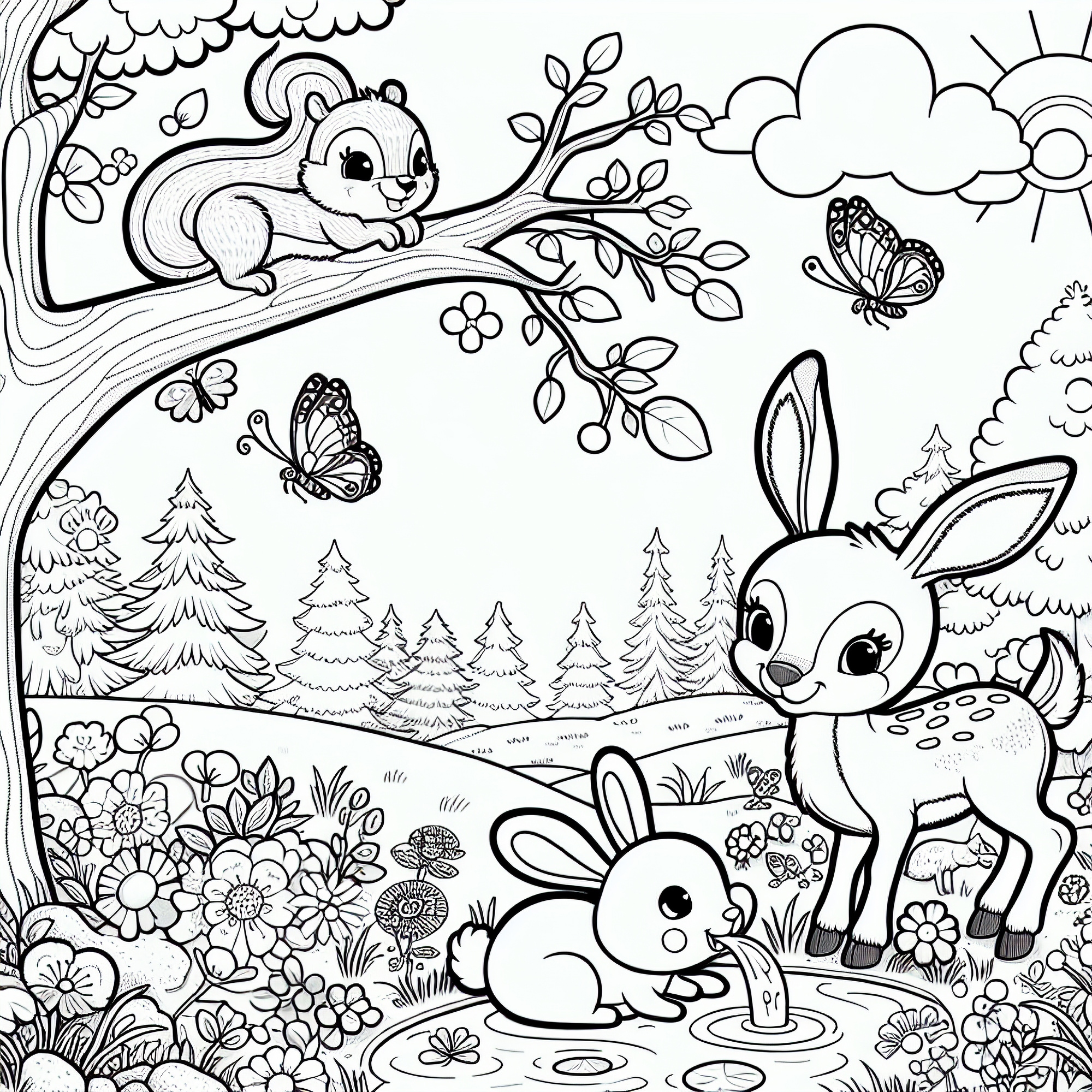 queence Wandsticker »Waldtiere« DIY-Wandsticker zum Bemalen