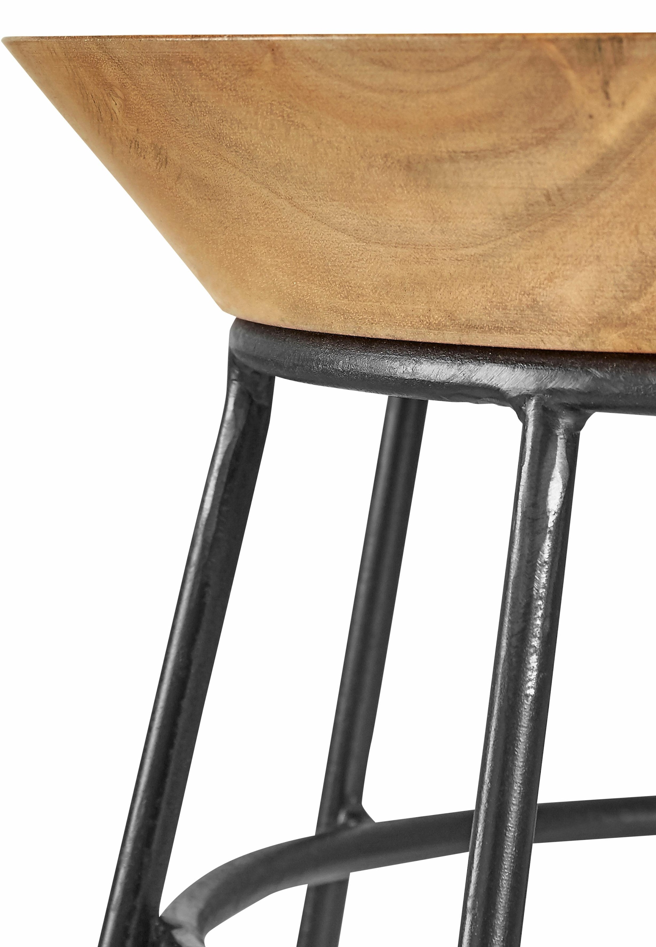 Home affaire Beistelltisch, Beistelltisch Oval, grau lackierter  Tischplatte, 3 Bein Gestell