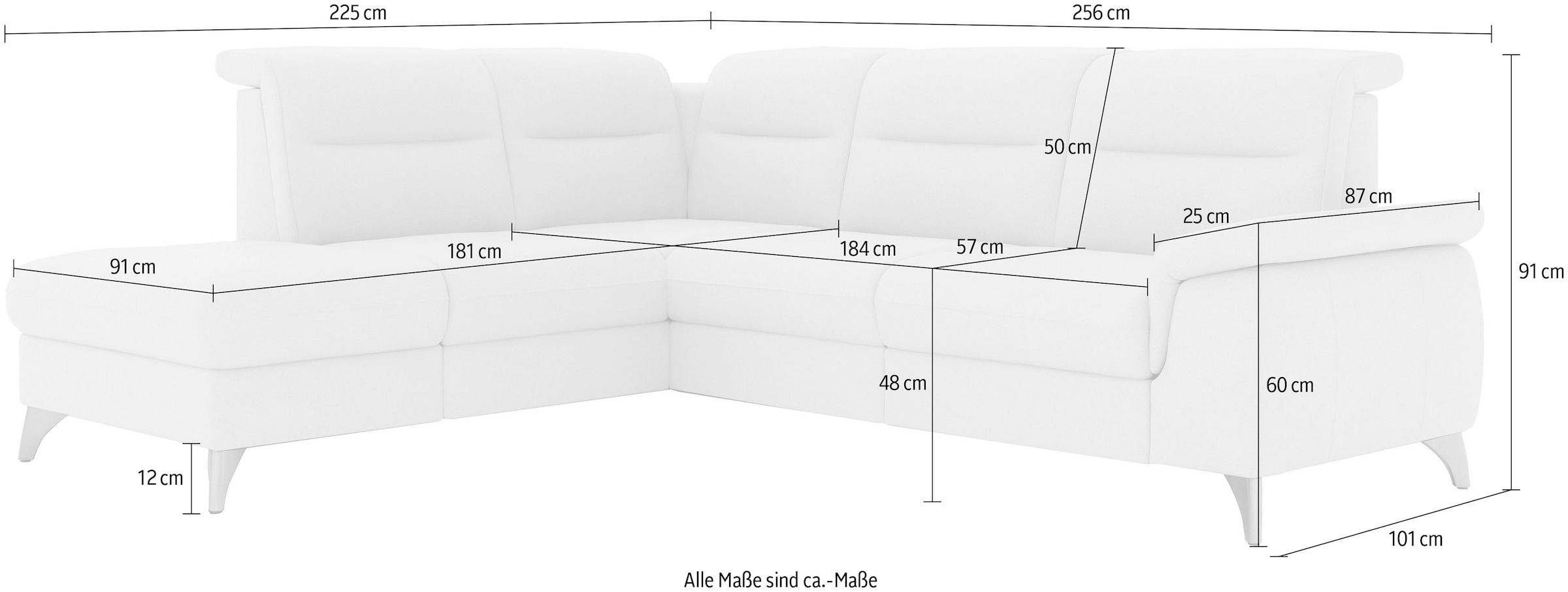 sit&more Ecksofa »Astoria L-Form« wahlweise mit motorischer Relaxfunktion