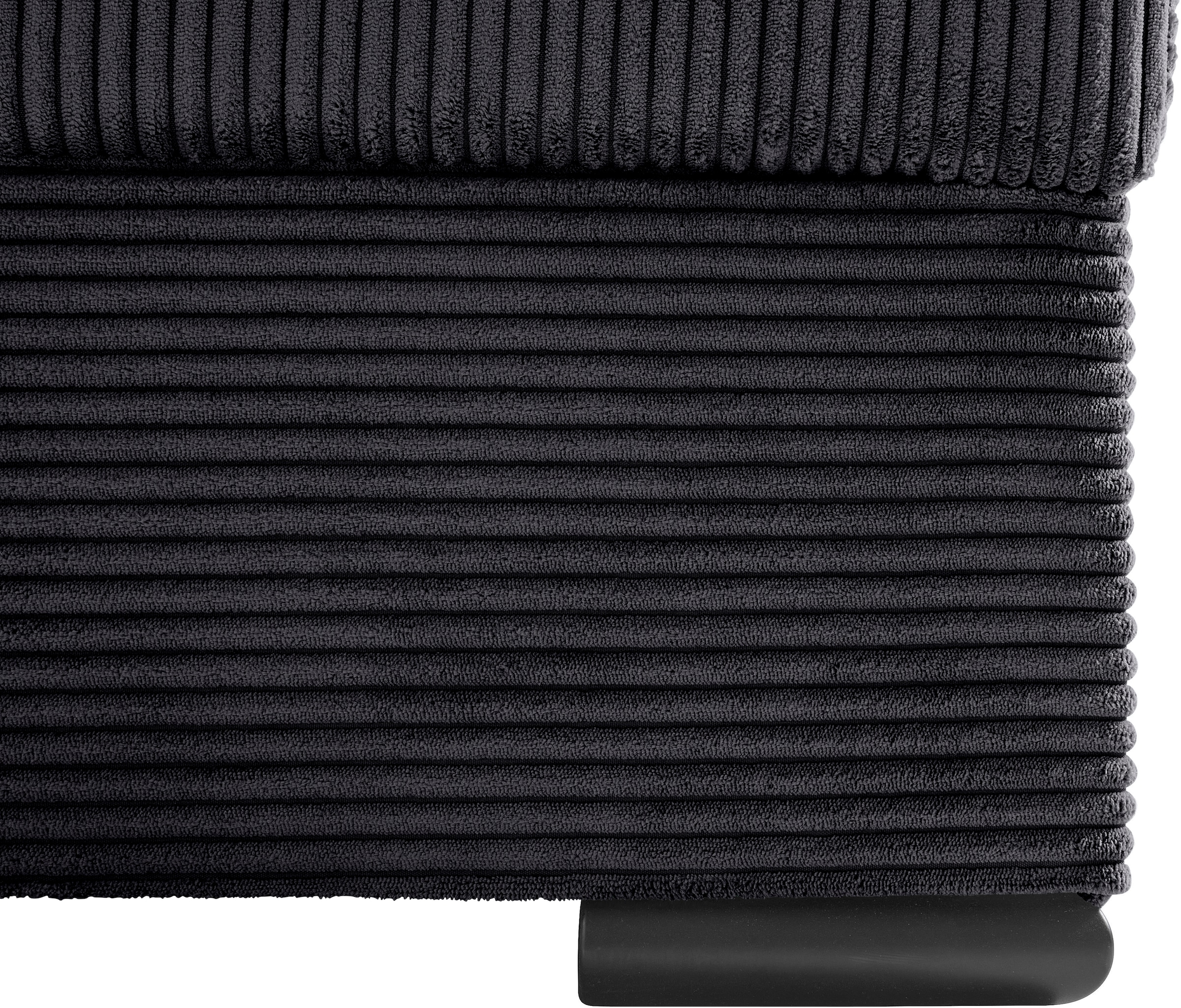 COLLECTION AB Wohnlandschaft »Josy U-Form, Breite 269 cm, Flachgewebe, Struktur, Cord & Cord/Mix«, (Cord-/Mix), inkl. Bettfunktion, Bettkasten, mit 3 gleich grossen Rückenkissen