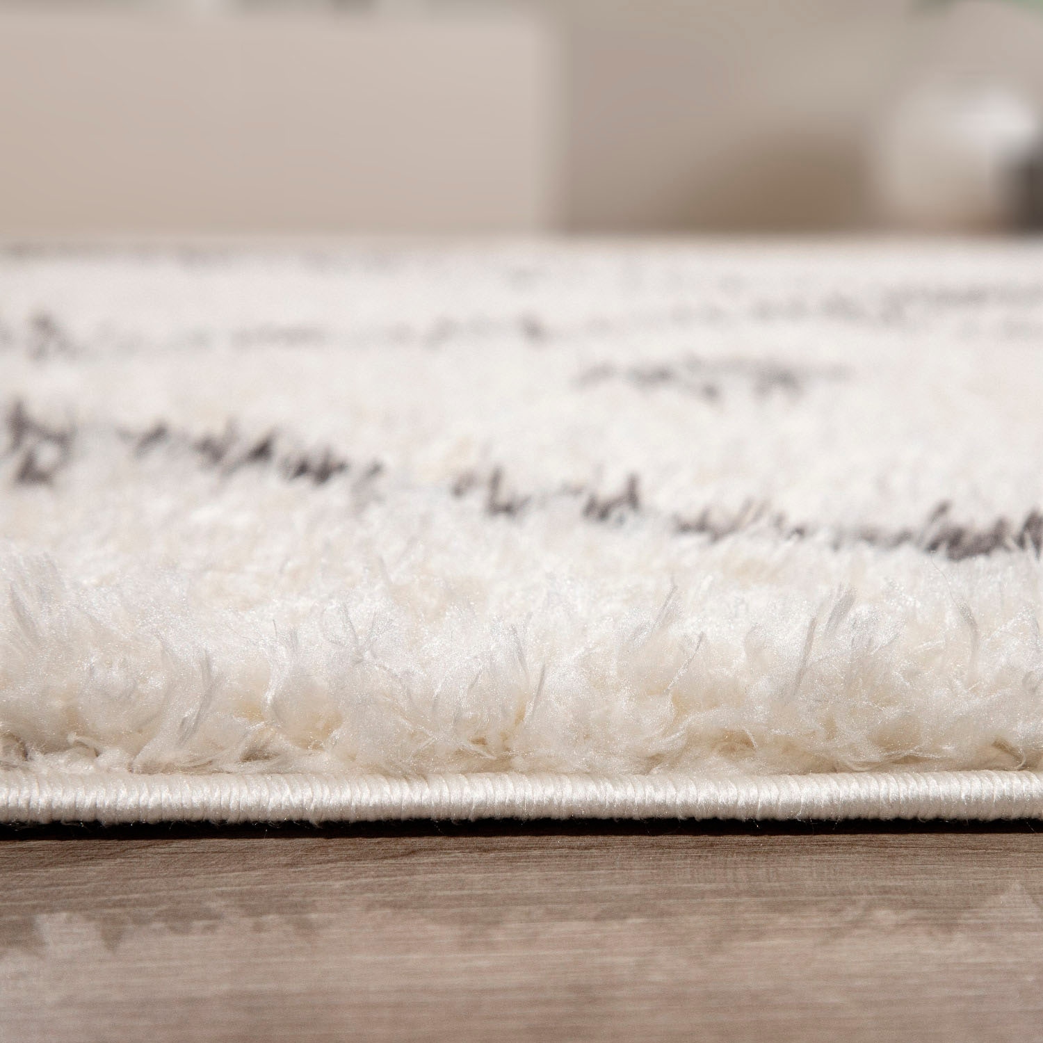 Paco Home Hochflor-Teppich »Orebro 171«, rund, 44 mm Höhe, modernes Rauten Muster, besonders weich & kuschelig