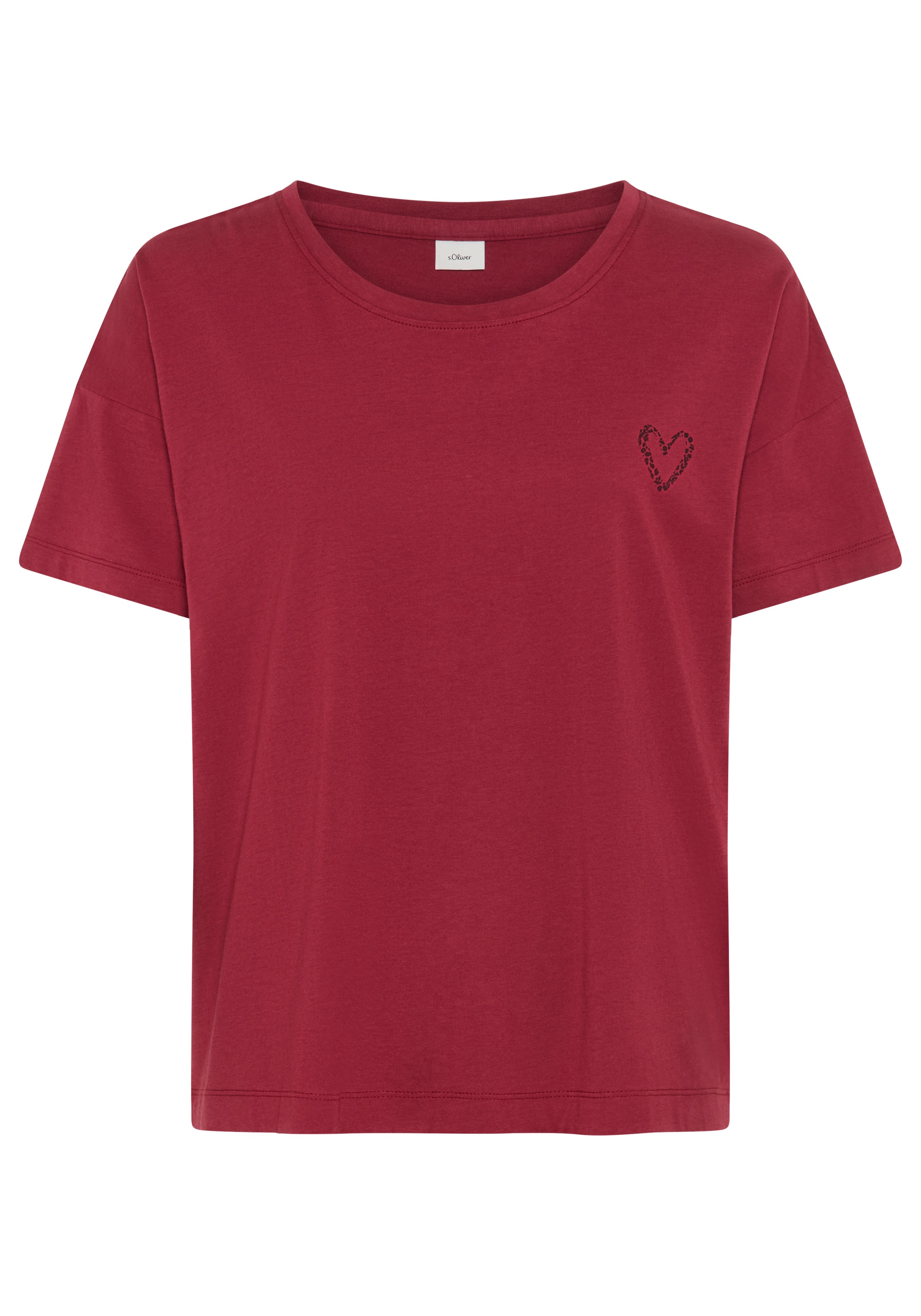 Image of s.Oliver T-Shirt 1 mit kleinem Herzprint auf der Brust