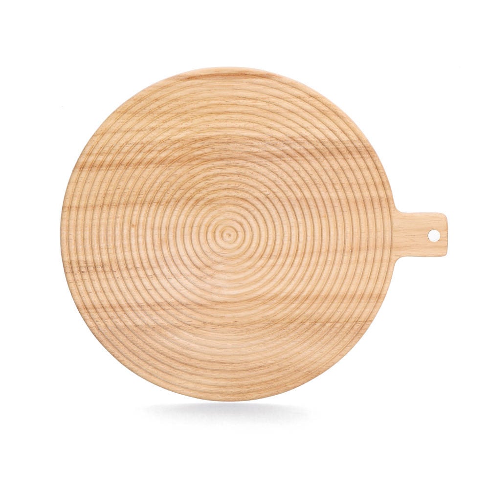 Zeller Present Schneidebrett »Schneidebrett m. Griff "Stripes", Gummibaum« Modernes Rillenmuster