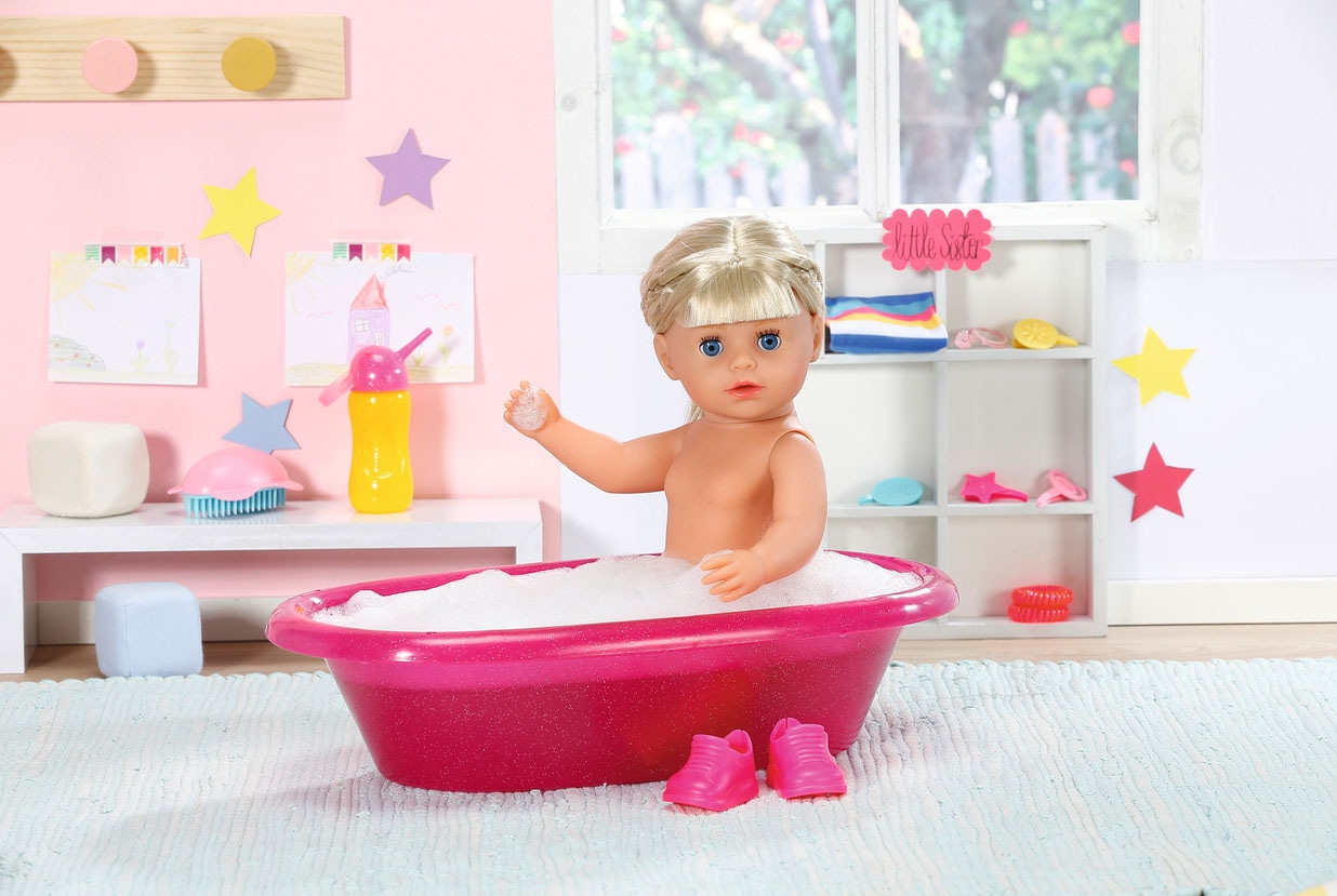 Baby Born Stehpuppe »Kindergarten Little Sister, 36 cm«, mit lebensechten Funktionen
