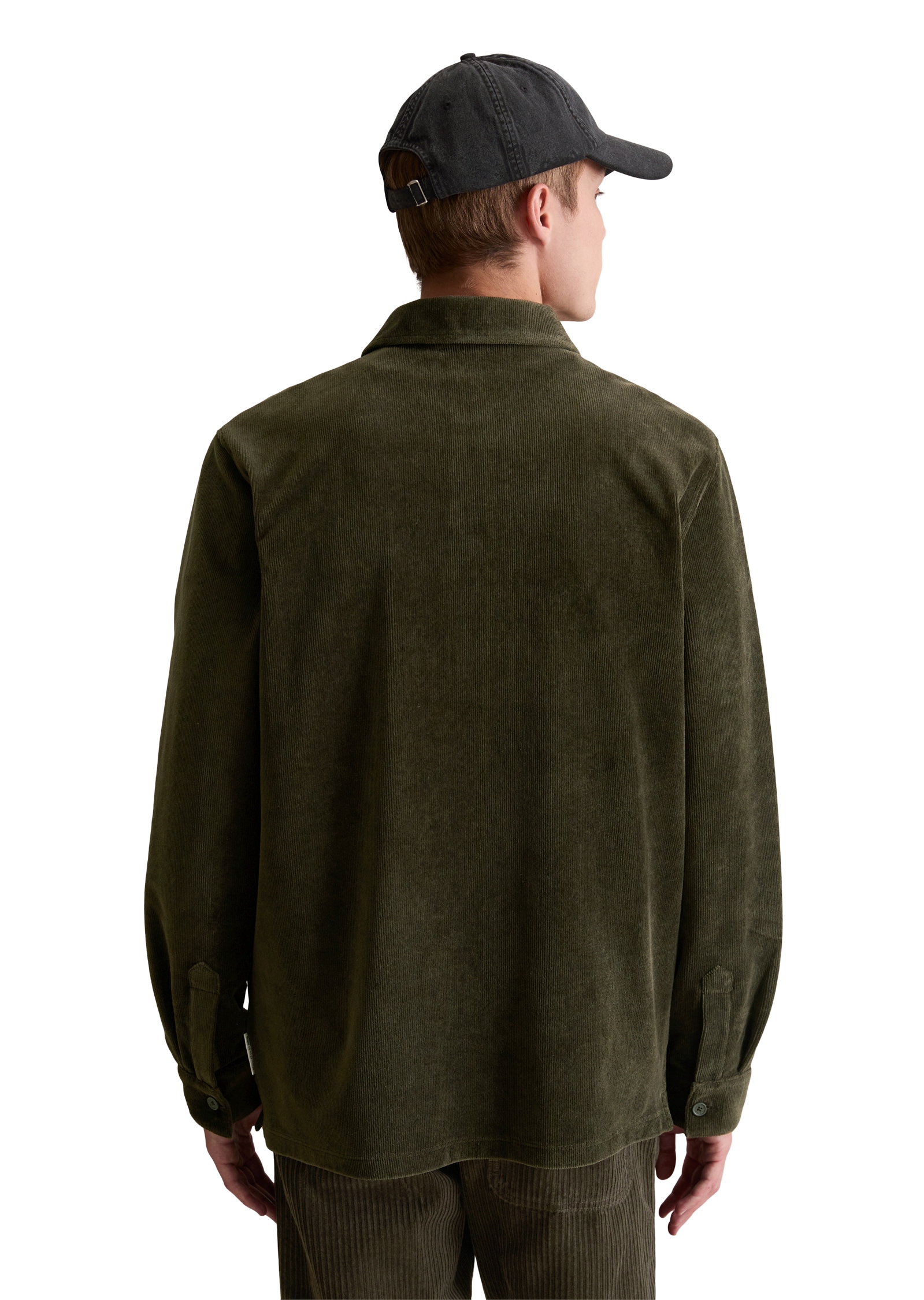 Marc O'Polo DENIM Langarmshirt, aus softem Frottee-Cord, relaxed fit, Kentkragen