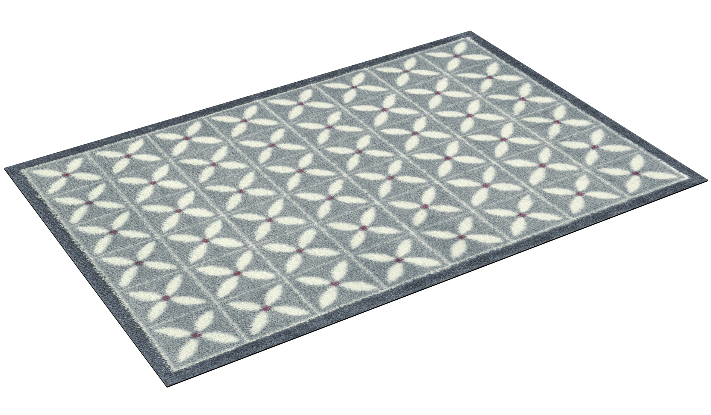 Turtle Mat Fussmatte »Flower Fields Grey« rechteckig 9 mm Höhe