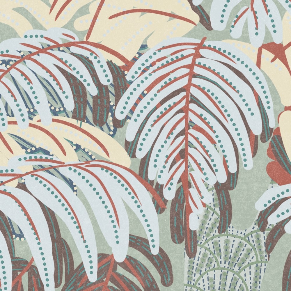 Komar Fototapete »Vlies Fototapete - Patterned Palms - Grösse 400 x 250 cm« Motiv | bedruckt glatt