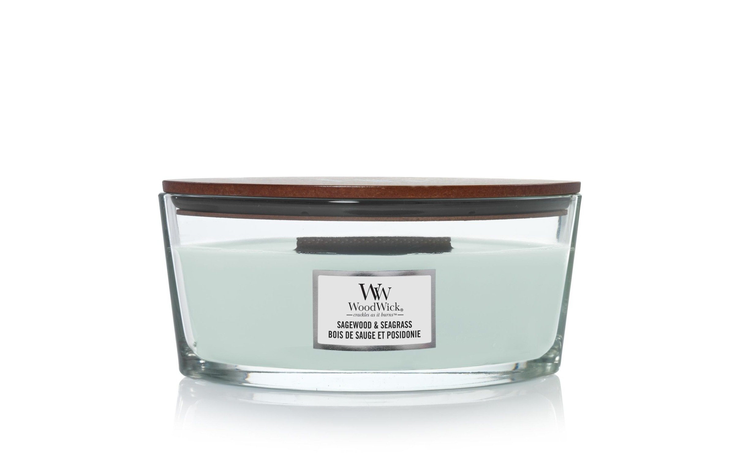 Image of Woodwick Duftkerze "Sagewood & Seagrass Ellipse"