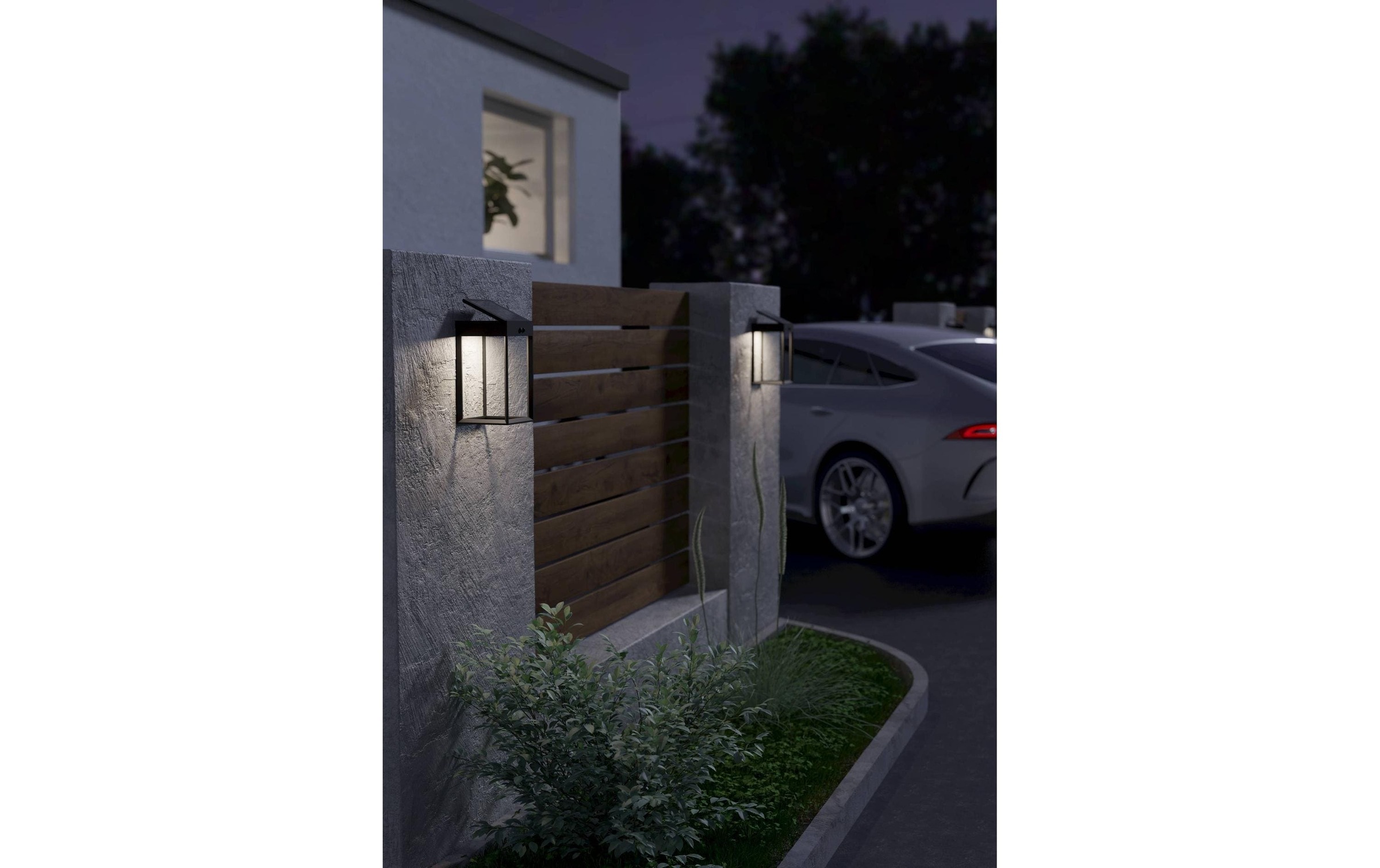 EGLO Aussen-Wandleuchte »SUZZARA Solar, 6W, Sensor, Schwarz«