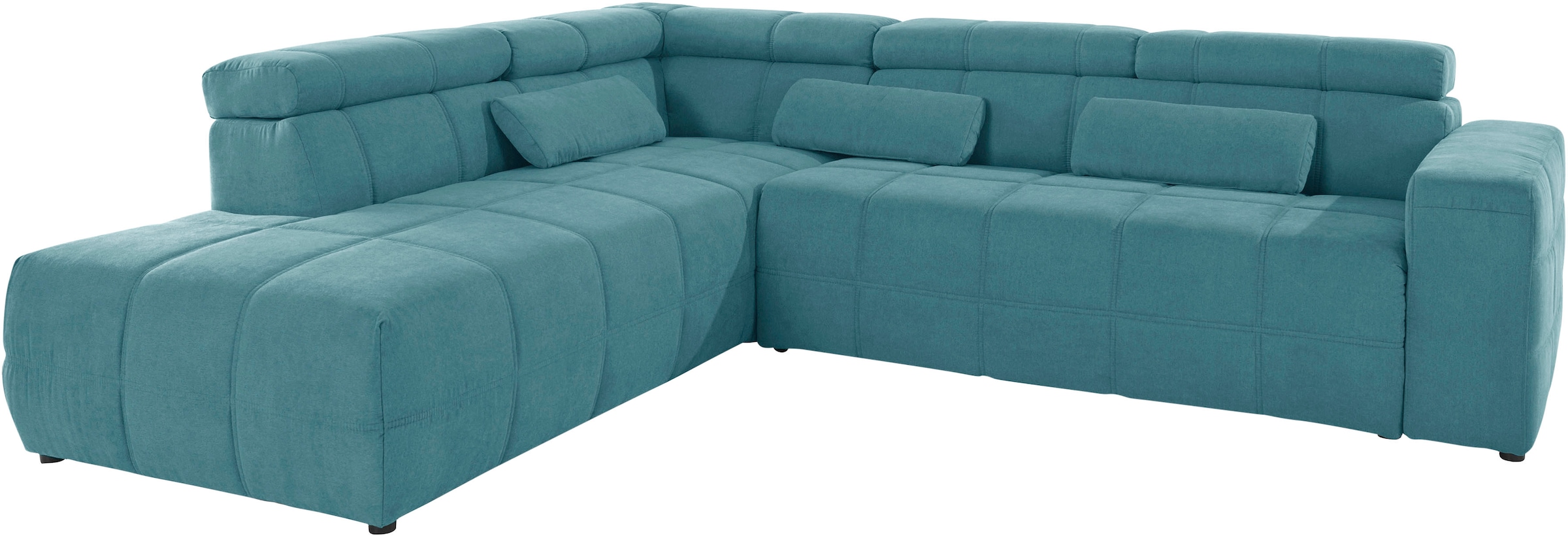 DOMO collection Canapé d'angle »BRANDON L-Form, auch in Leder« incluant réglage de la tête, optionnellement avec réglage de la profondeur d'assise,