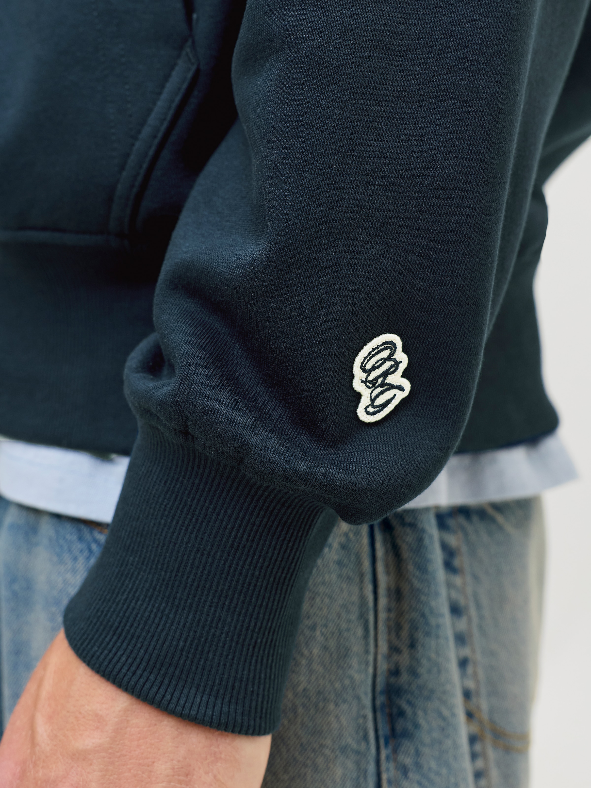 Jack & Jones PlusSize Sweat à capuche »JORFREDERIKSBERG MONOGRAM SWEAT HOOD PLS«, Baumwollmischung, regular fit
