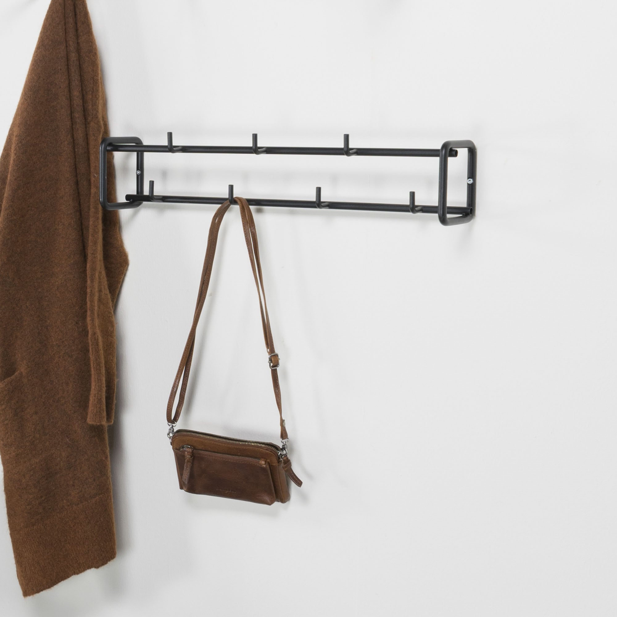 Spinder Design Barre de penderie »CLINT 1« porte-manteau mural mince et minimaliste en acier avec 8 crochets