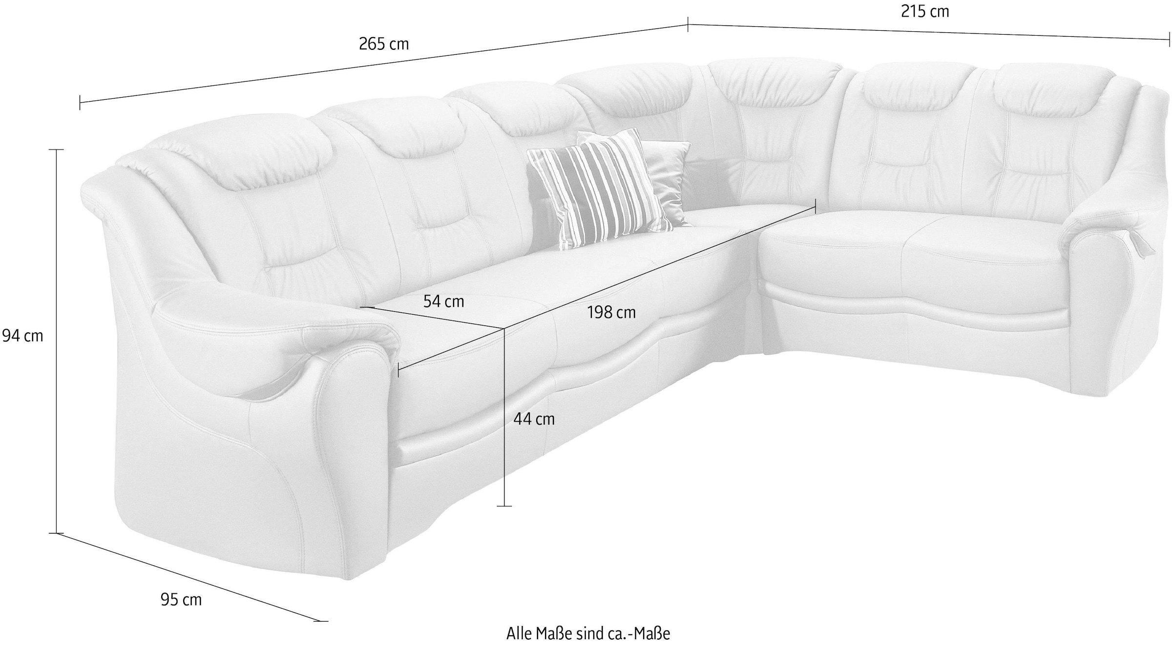 sit&more Canapé d'angle »Bellevue L-Form« wahlweise mit Bettfunktion