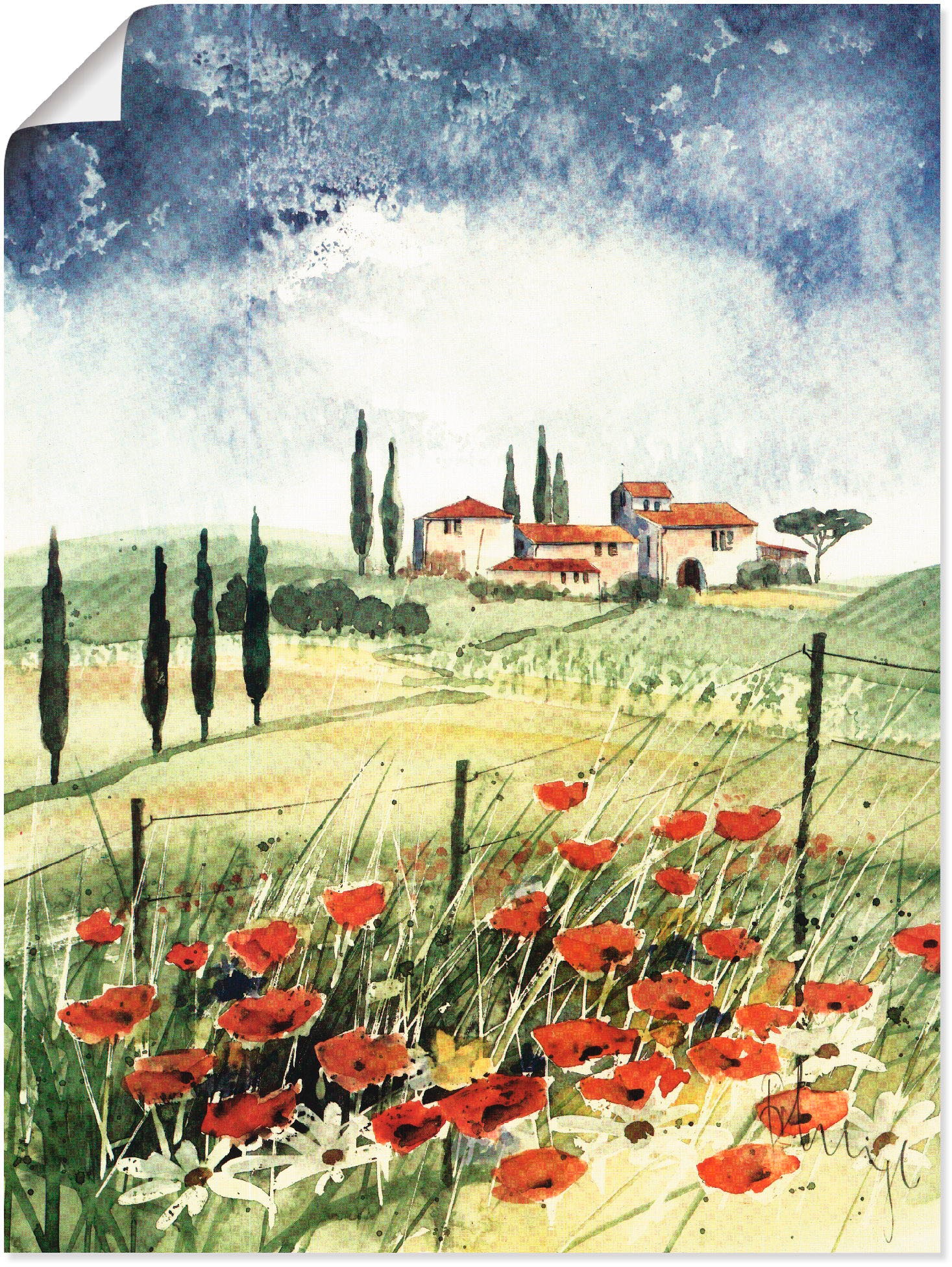 Image of Artland Poster "Toskana III" Europa 1 Stk. tlg. ohne Rahmen