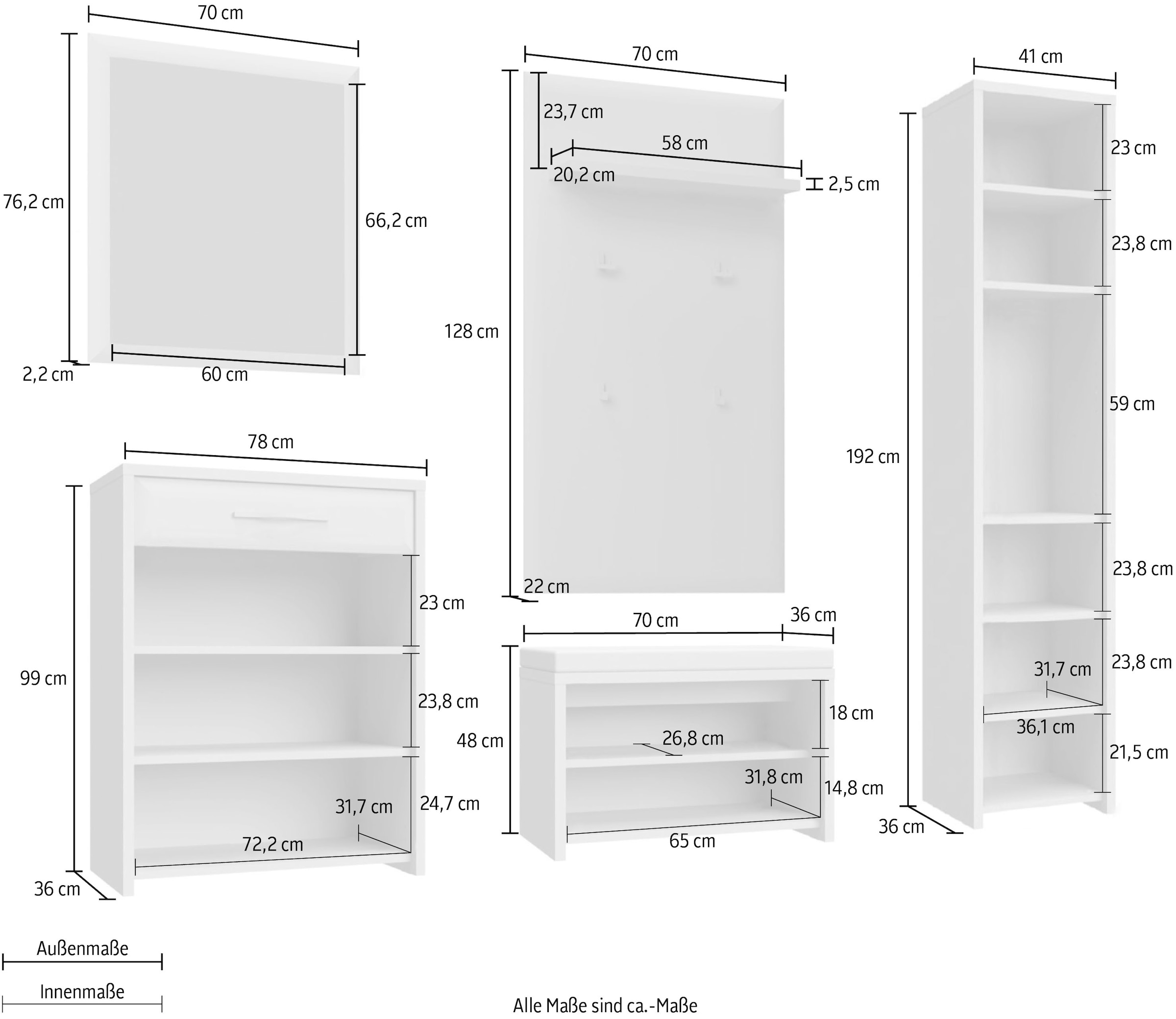 GOODproduct Ensemble de vestiaires »Gala« Ensemble, 5 cuis tlg.