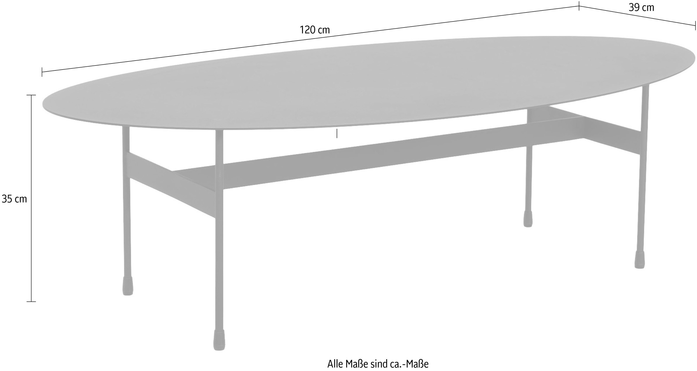 Spinder Design Table basse »MIRA OVAL« Table basse en acier