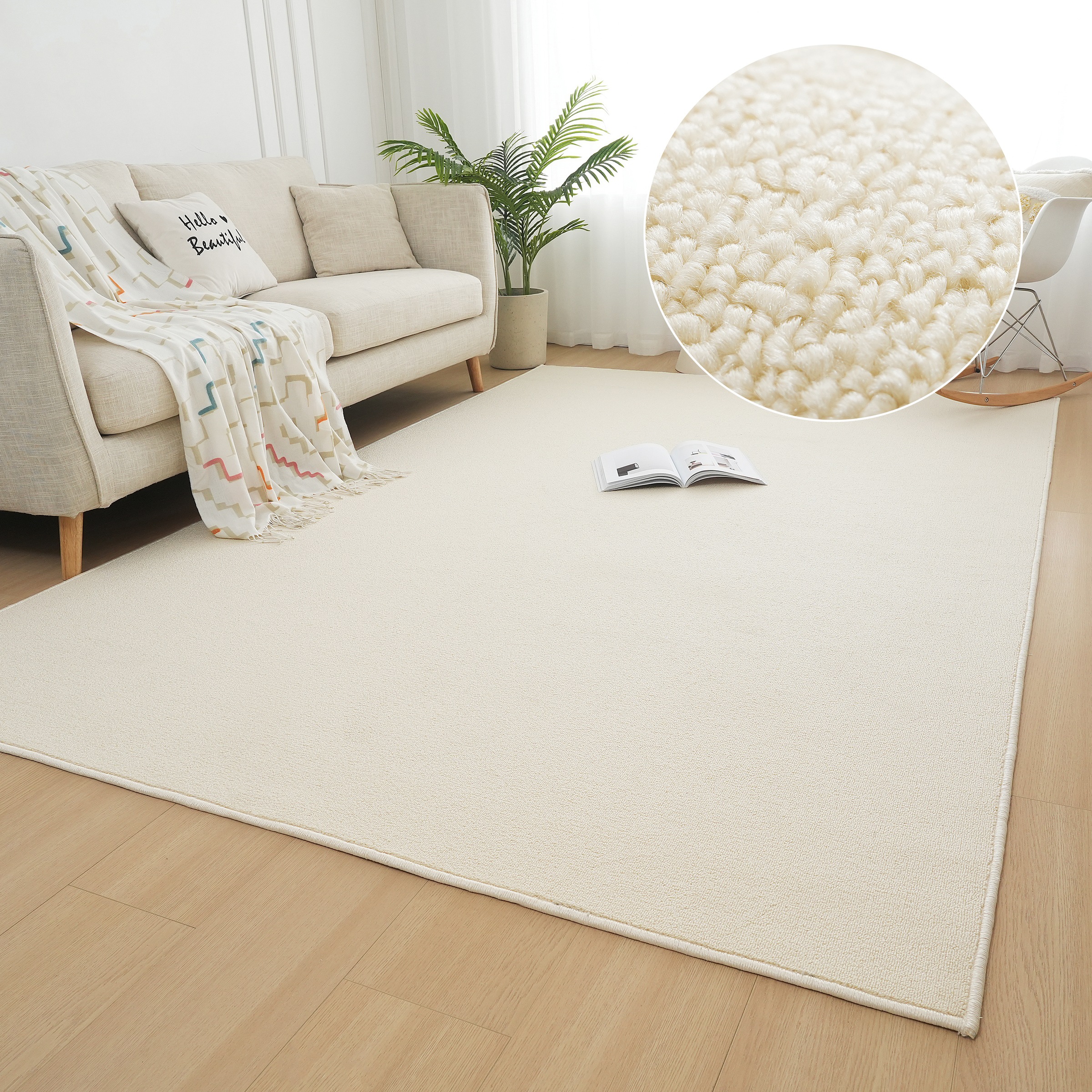 Image of GOODproduct Teppich "Jola, Uni-Farben, besonders dichte Qualität, Boho" rechteckig 10 mm Höhe Wohnzimmer, Schlafzimmer, Flur, Kinderzimmer, wasserabweisend