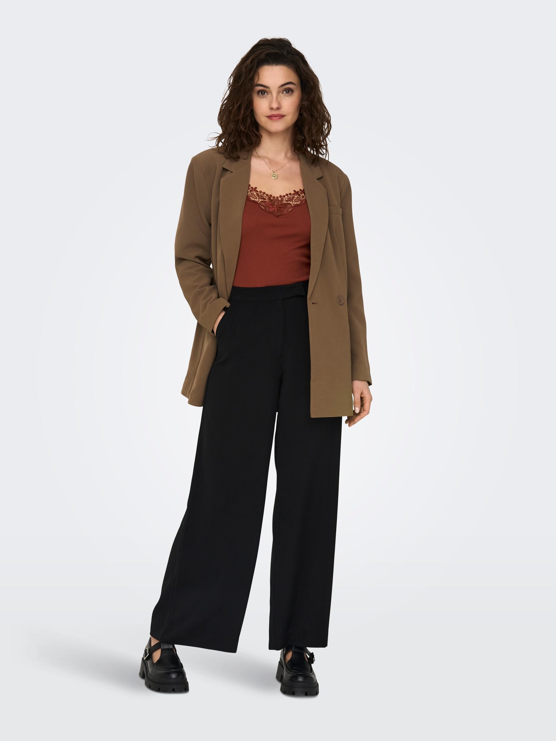ONLY Spitzentop »ONLKIRA – Doppelpack mit Spitzendetail für feminine Looks« 2er-Pack,  figurbetont, modisch, Jersey, Baumwolle, V-Ausschnitt