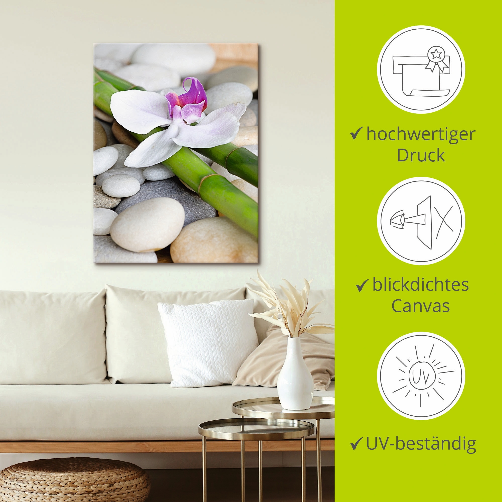 Artland Tableau sur toile »Zen Orchidee« 1 cuis tlg. als Alubild, Outdoorbild, Leinwandbild, Wandaufkleber, versch. Grössen