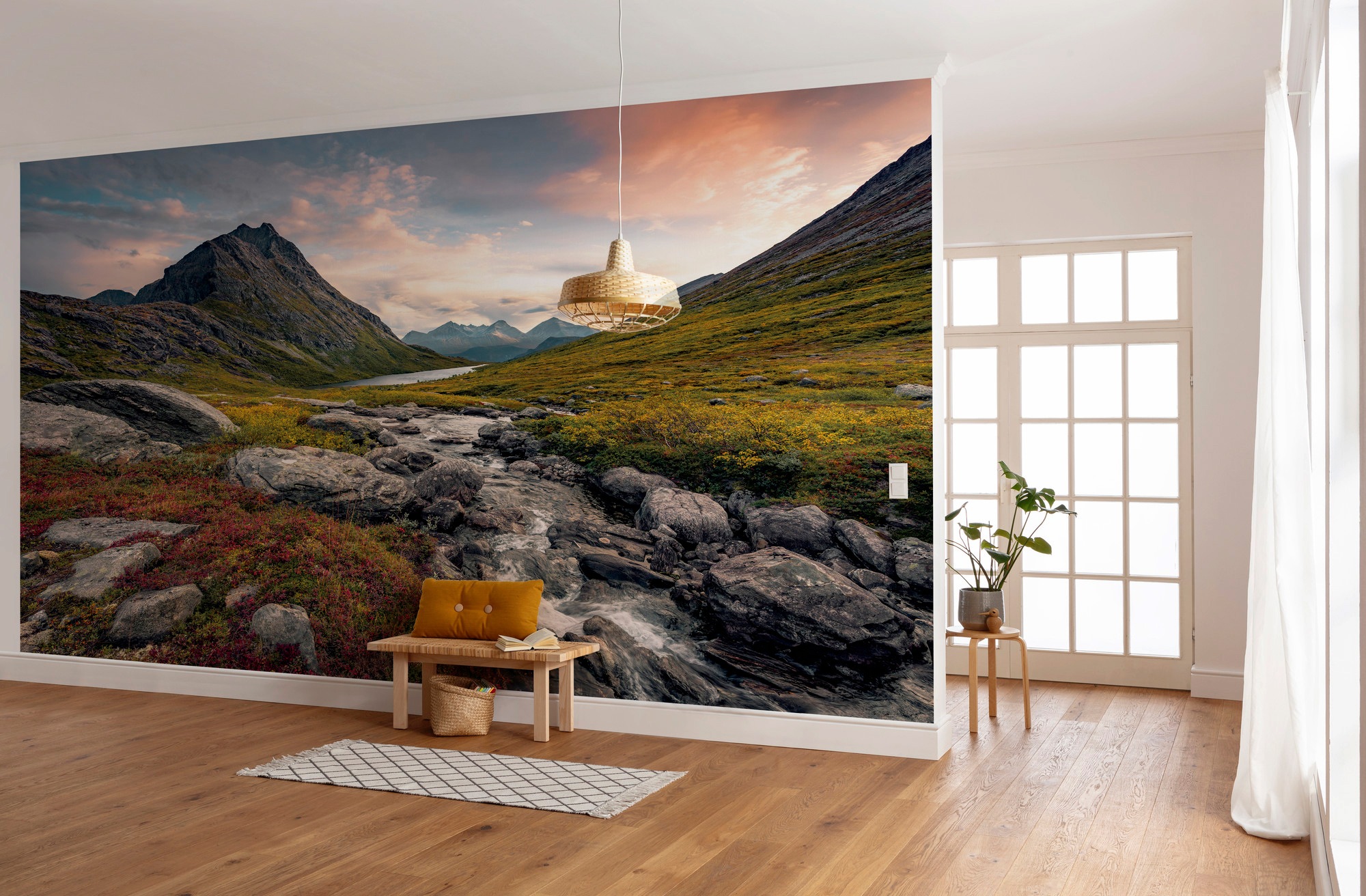 Komar Vliestapete »Digitaldruck Vlies -  Schroffes Paradies - Grösse 450 x 280 cm« bedruckt glatt Wohnzimmer, Schlafzimmer
