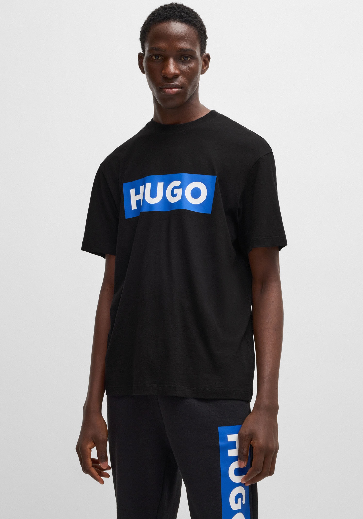 HUGO Blue T-Shirt »Nico«, mit grossem Logo-Print, Unisex