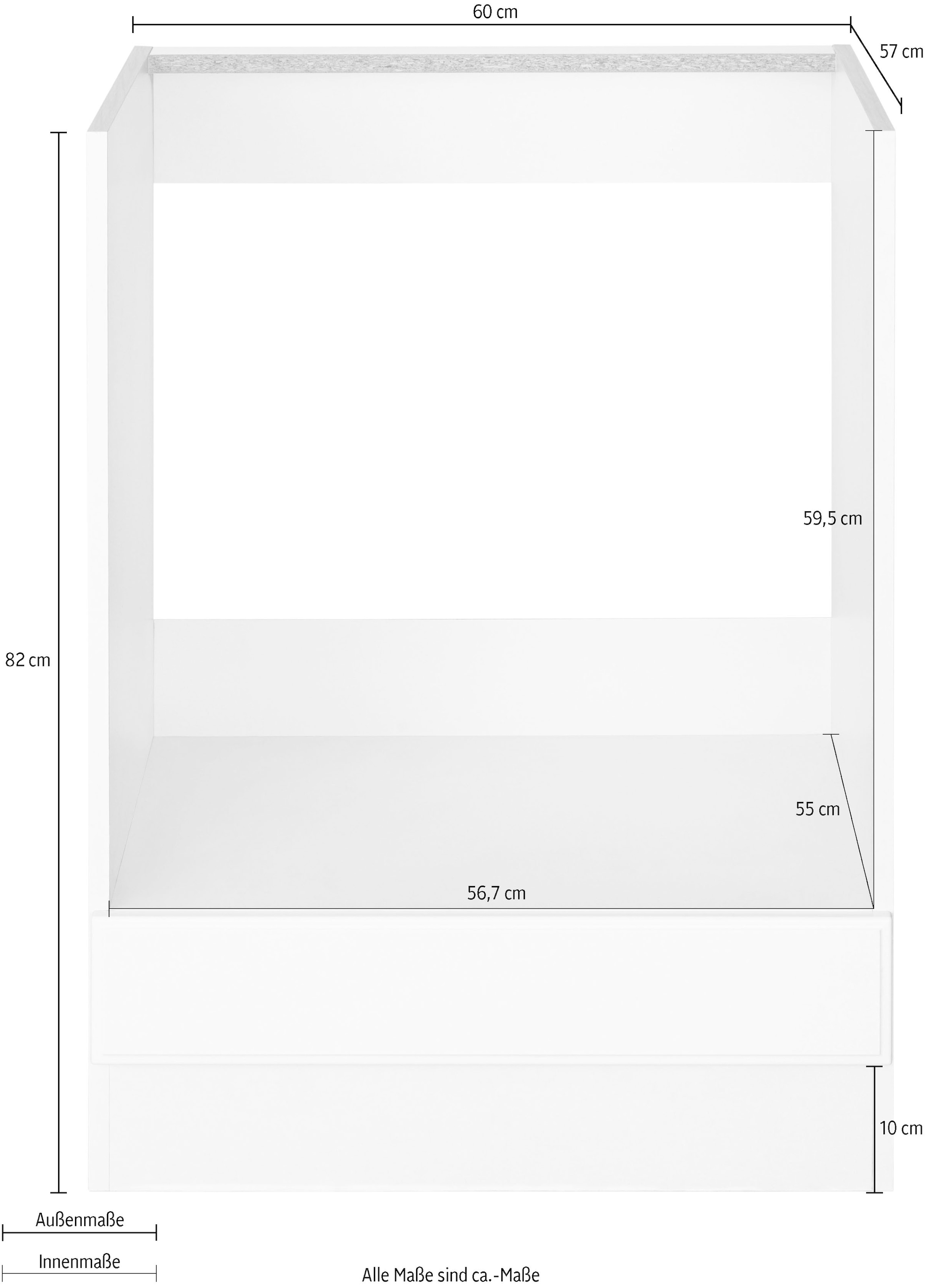 ♕ wiho Küchen Herdumbauschrank »Erla«, 60 cm breit mit Kassettenfront, ohne  Arbeitsplatte versandkostenfrei auf
