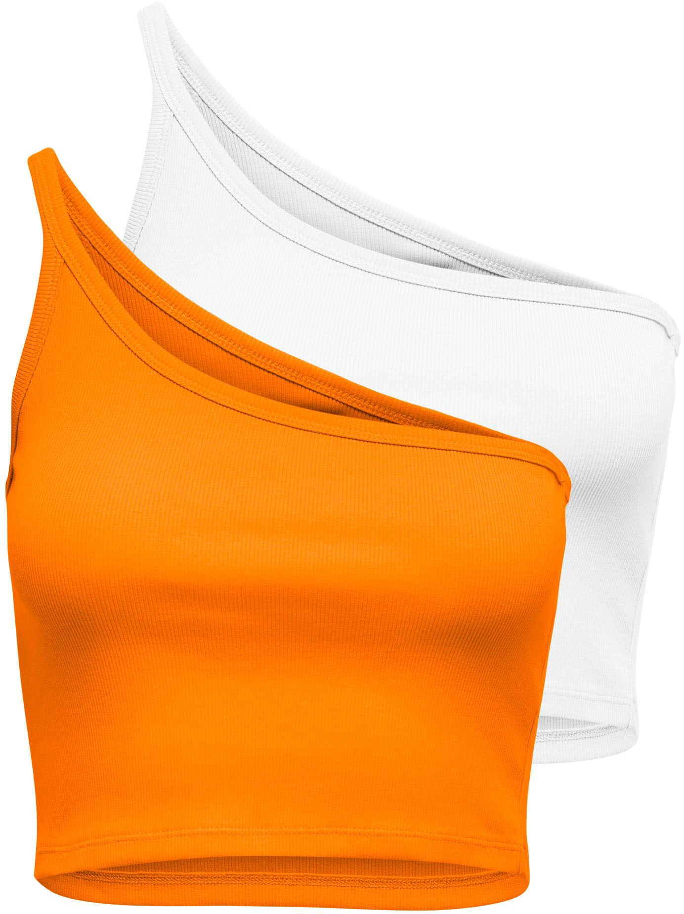 Image of Only One-Shoulder-Top »ONLRIKKE ONE SHOULDER RIB TEE 2-PACK«, (2er-Pack) bei Ackermann Versand Schweiz