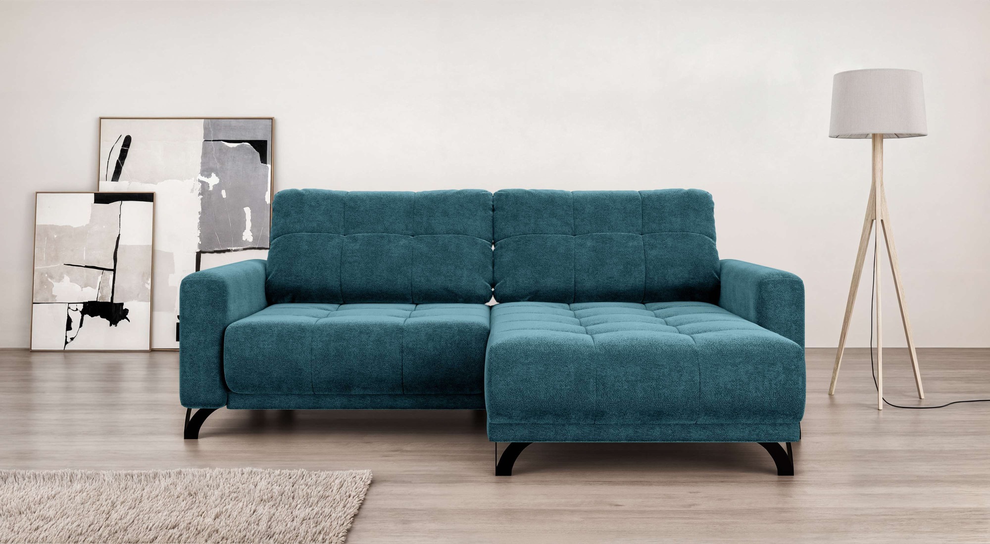 INOSIGN Ecksofa »FAIRVIEW mit verstellbaren Rückenlehne, Masse B/T/H: 234/174/93 cm«, L-Form mit Wellenunterfederung, Recamiere beidseitig montierbar