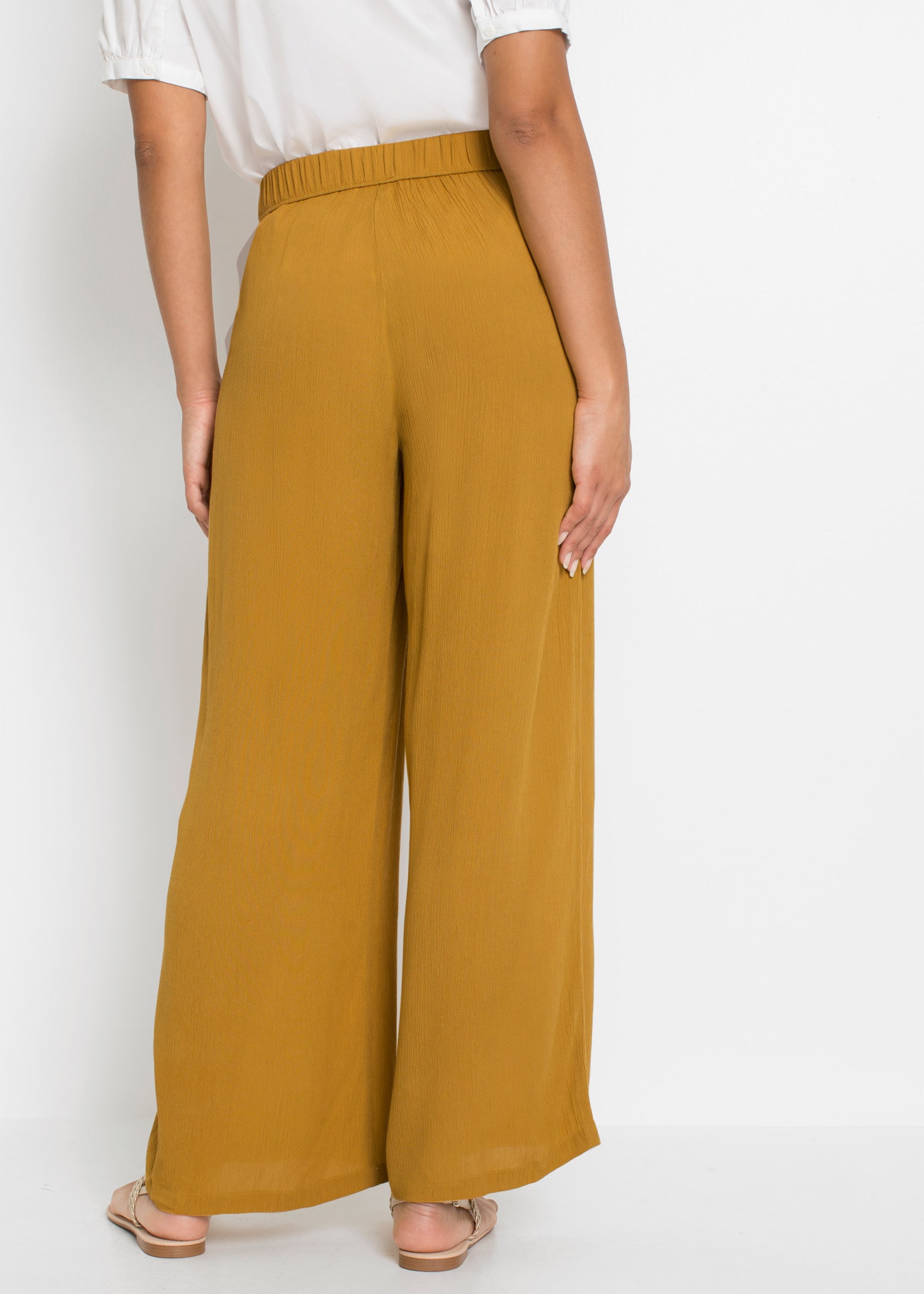 bonprix Marlene-Hose »Marlenehose aus fliessender Viskose«  aus Viskose, lockere Passform, mit Bindeband, lässiger Stil