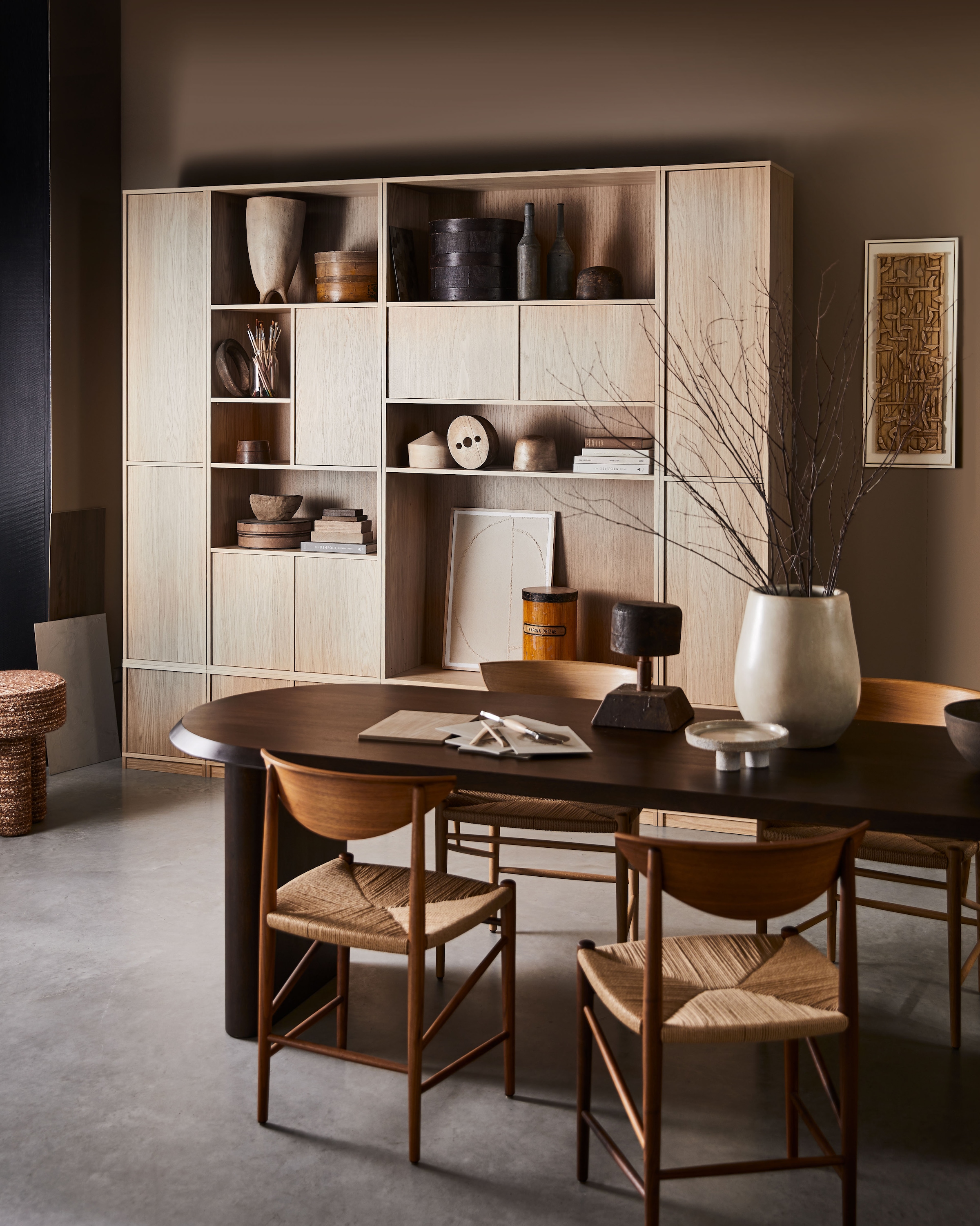 WOOOD Sideboard »Modulair mit Druckmechanismus und Eichenfurnier B 77 x T 40 x H 44 cm« Tragkraft 15 kg pro Einlegeboden, einfach zu montieren
