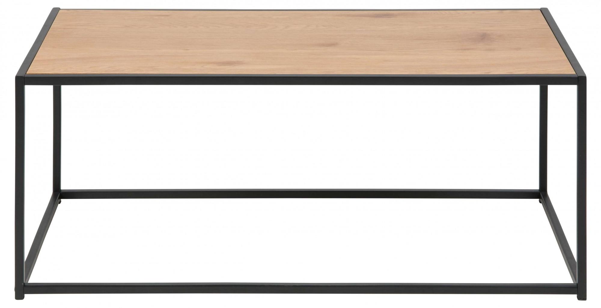 Image of ACTONA GROUP Couchtisch "Seaford" Sofatisch, Wildeicheoptik, Gestell aus schwarzem Stahl, L: 100 cm