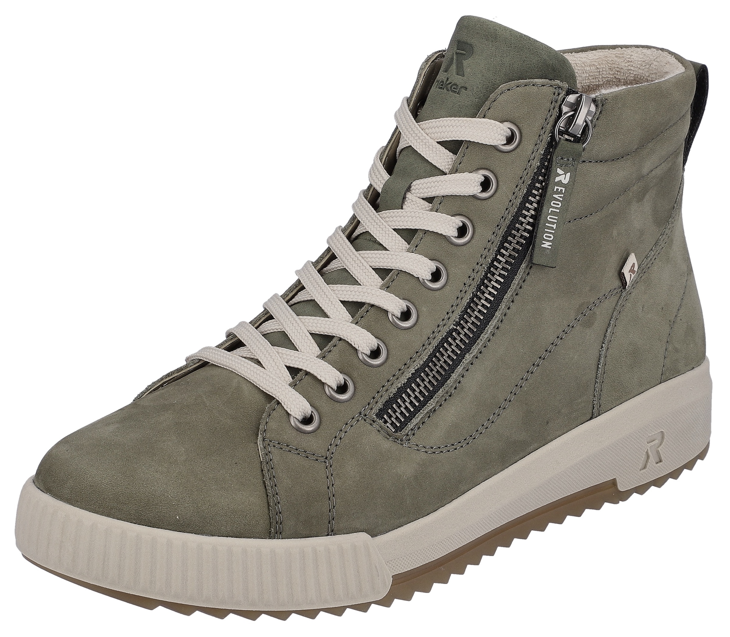 Rieker EVOLUTION Schnürboots, Stiefelette, High Top Sneaker, Freizeitboots mit Reissverschluss