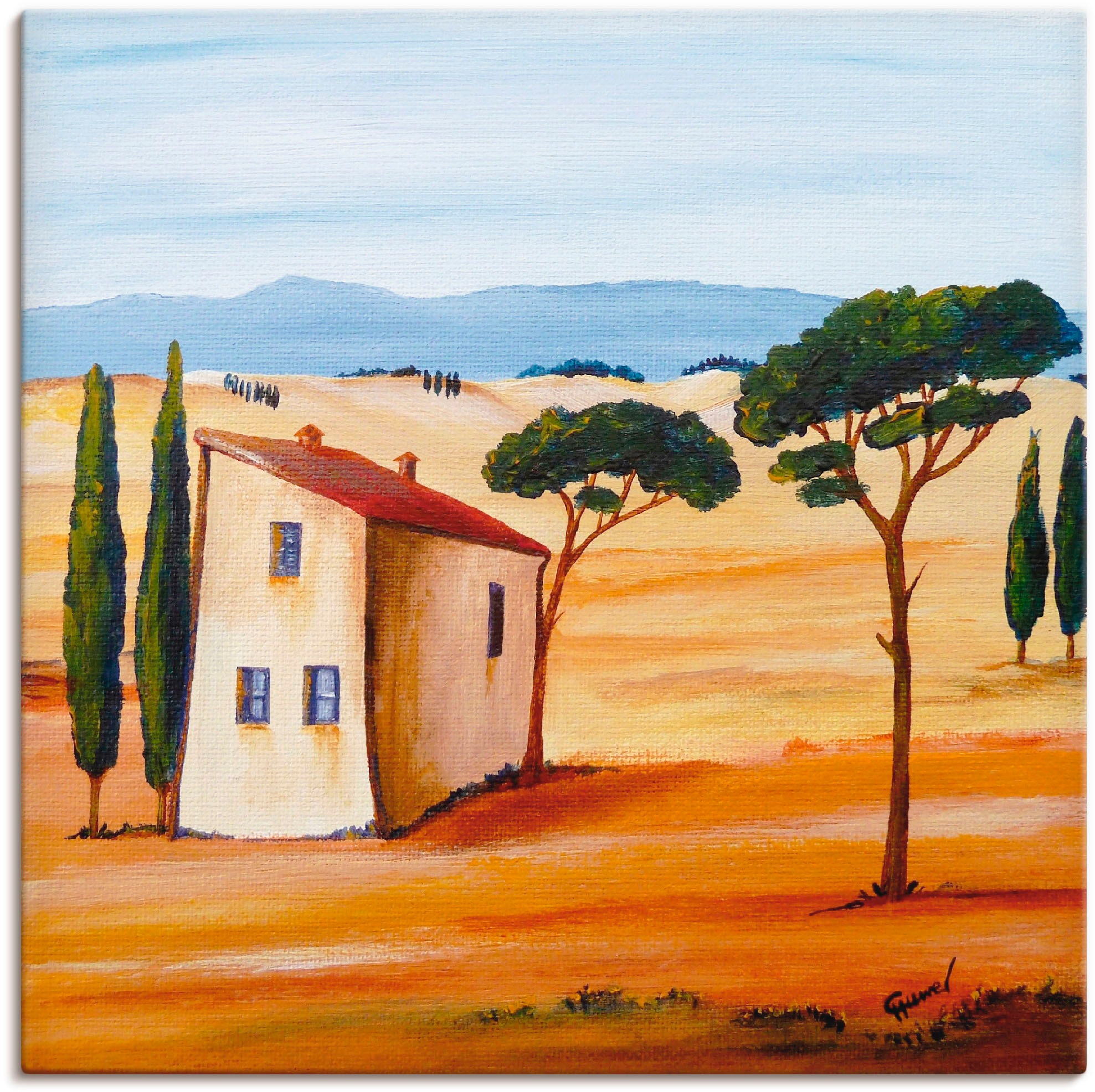 Image of Artland Leinwandbild "Toskana modern 2" Europa 1 Stk. tlg. auf Holzrahmen gespannt