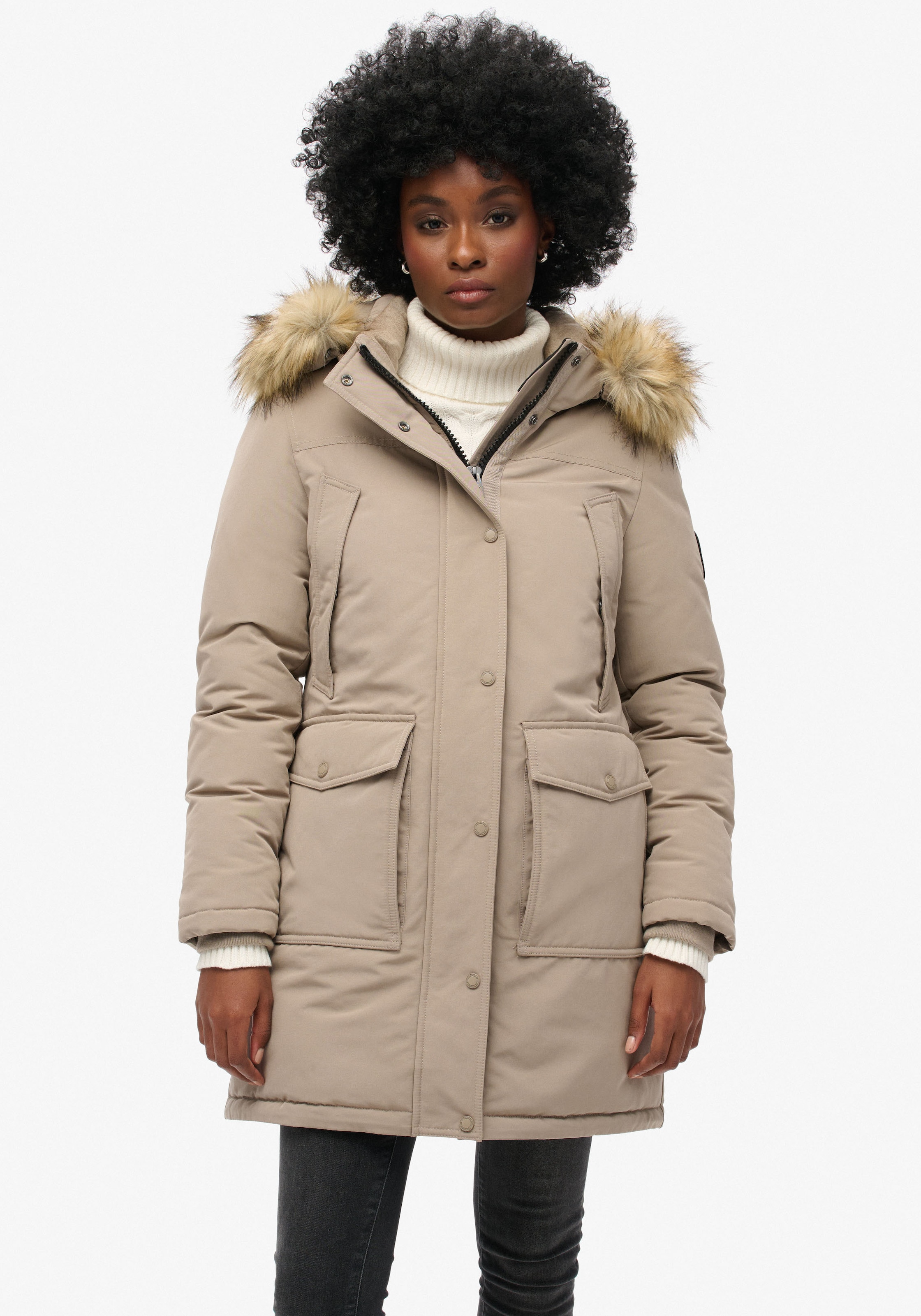 Steppjacke »EVEREST FAUX FUR PARKA JACKET«, mit Kapuze