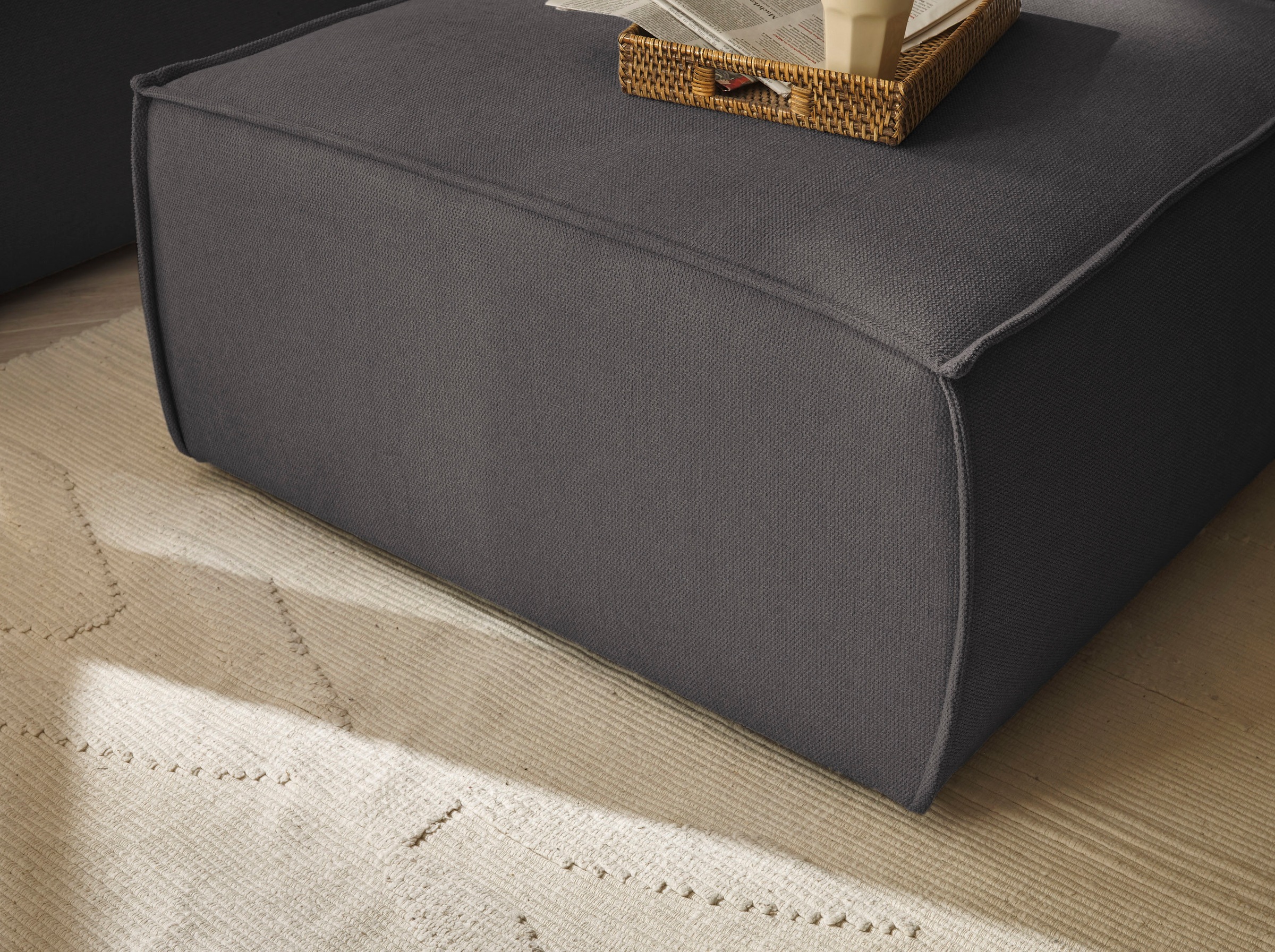 GOODproduct Tabouret »FINNLEY Struktur fein, Polsterhocker kombinierbar m. der Serie FINNLEY« adapté au loveseat de la série Finnley