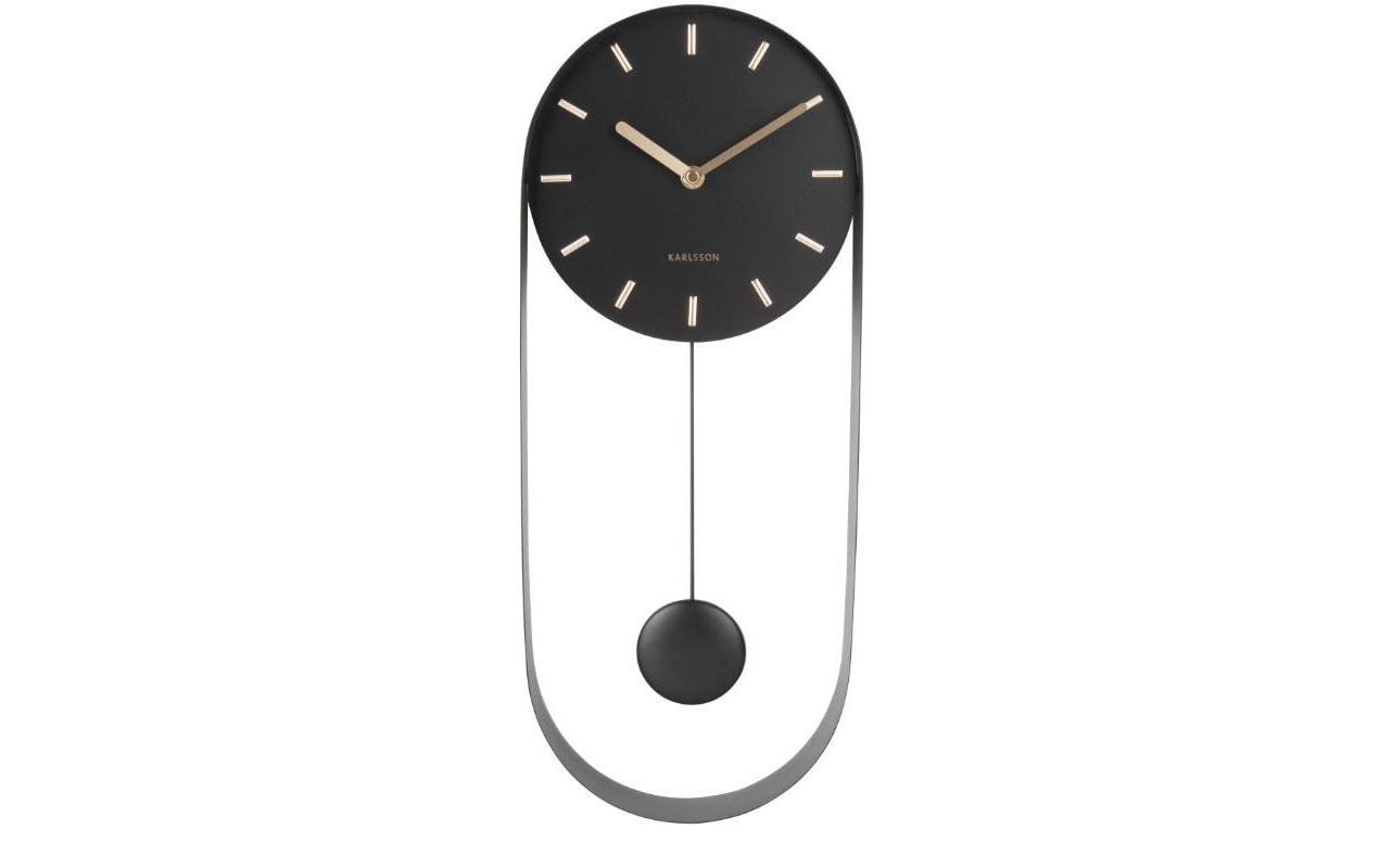 Karlsson - Horloge à balancier pendulum design Charm - H. 50 cm - Noir - Charm