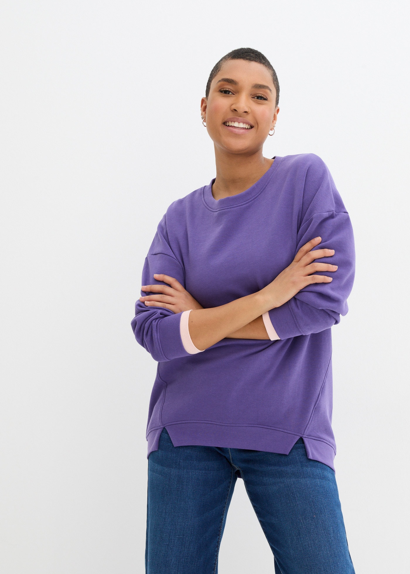 Image of bonprix Sweatshirt "Oversize-Sweatshirt", lässig geschnittene Passform, Oversize-Fit, mit Rundhalsform