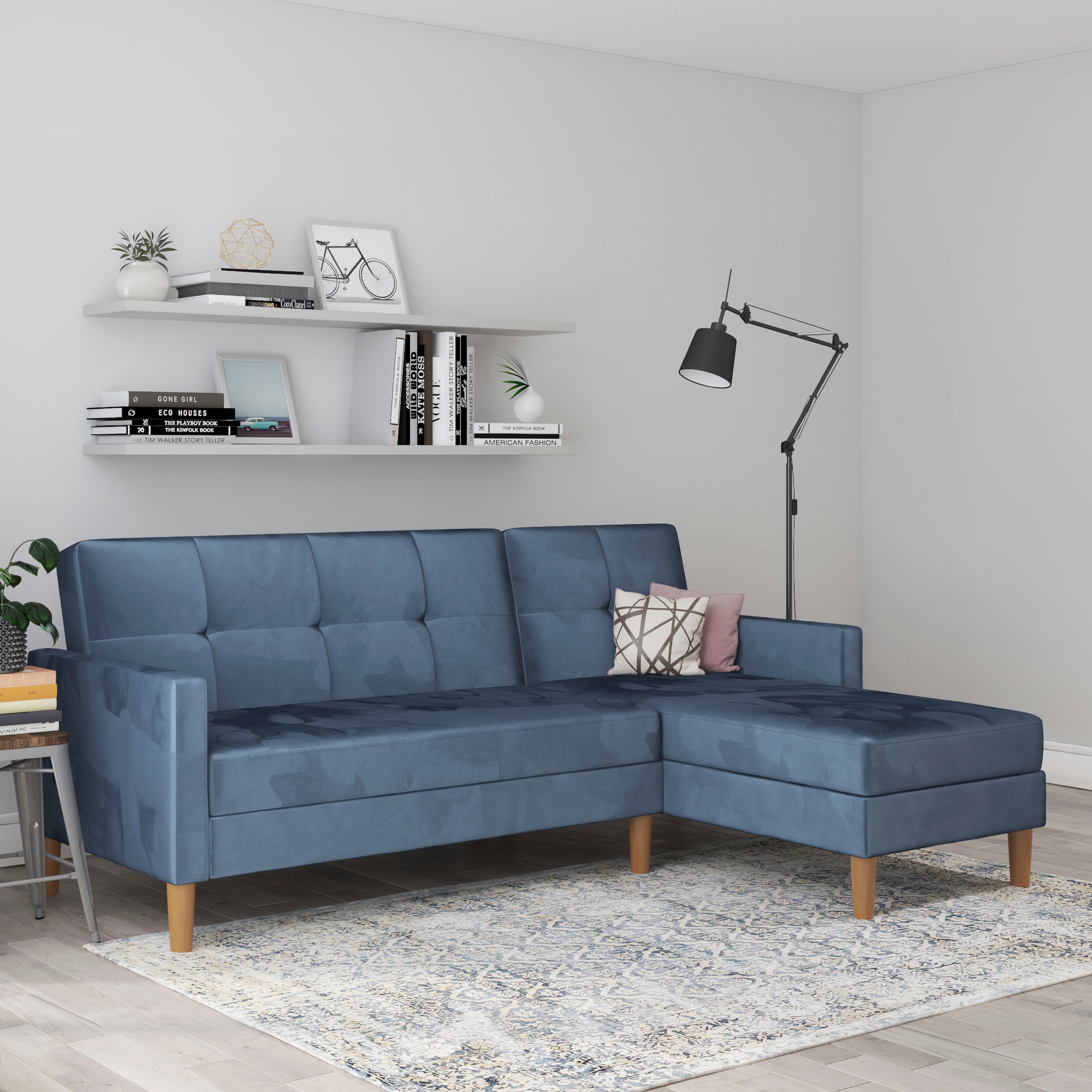 Dorel Home Ecksofa »Lilly, L-Form,«, mit Bett-Funktion, Recamiere beidseitig montierbar, Sitzhöhe 43 cm