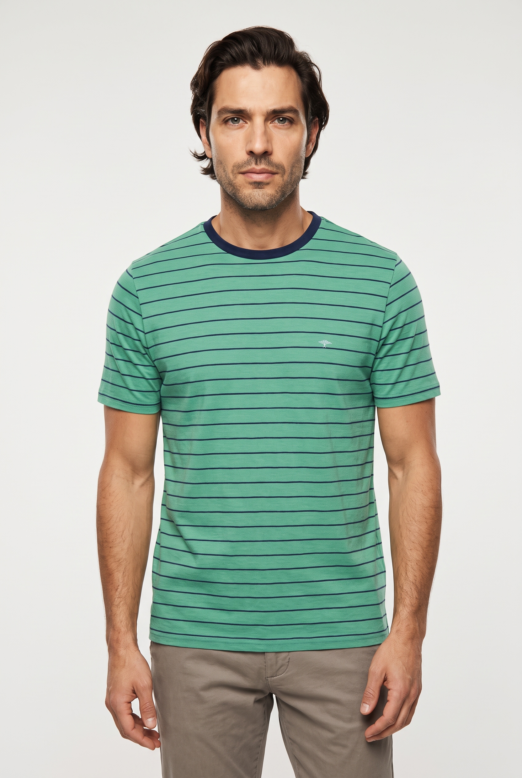 Image of FYNCH-HATTON T-Shirt Regular Fit, ohne Verschluss, mit Streifenmuster