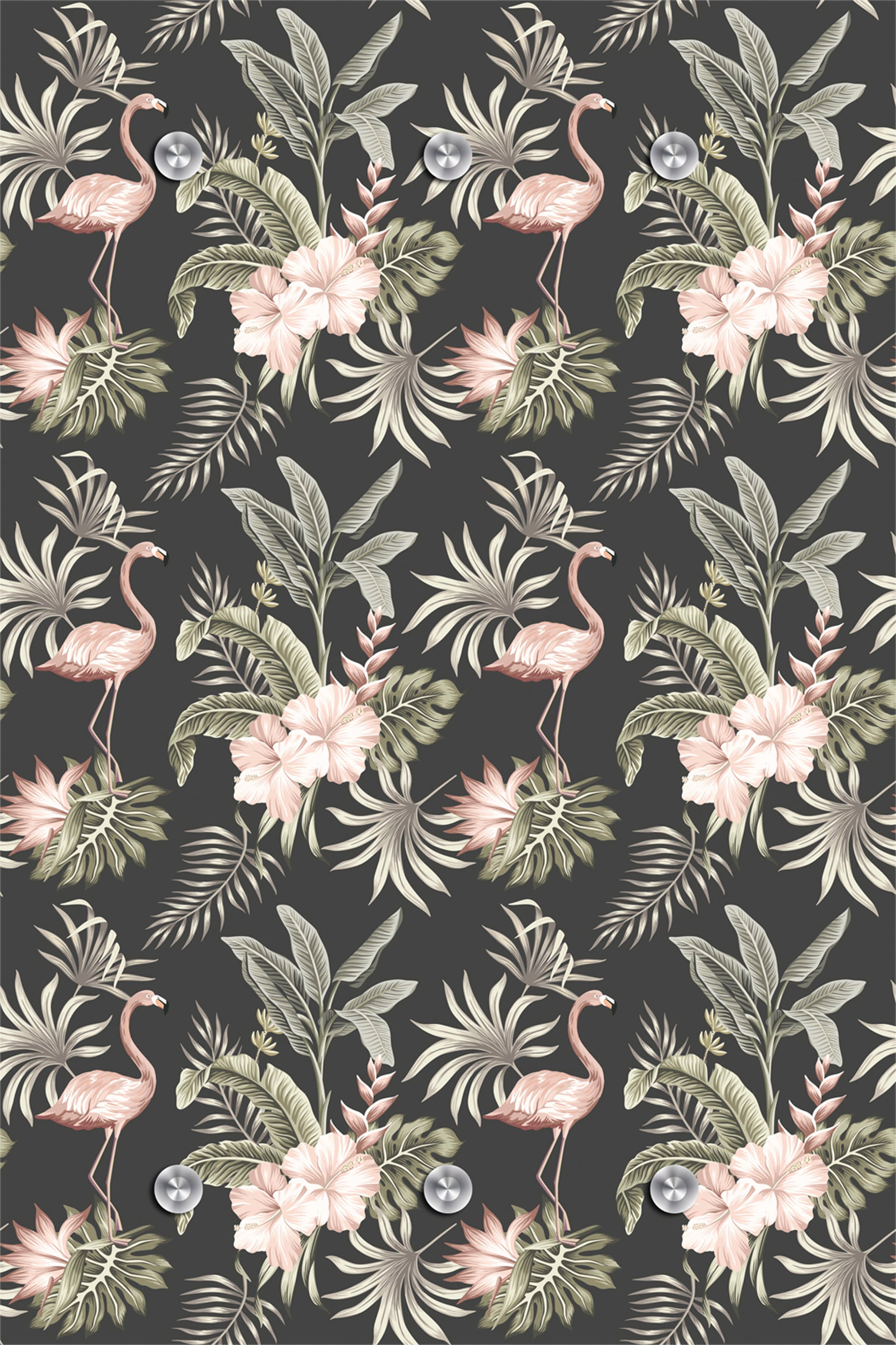 Image of queence Garderobenleiste "Flamingos" mit 6 Haken, 80 x 120 cm