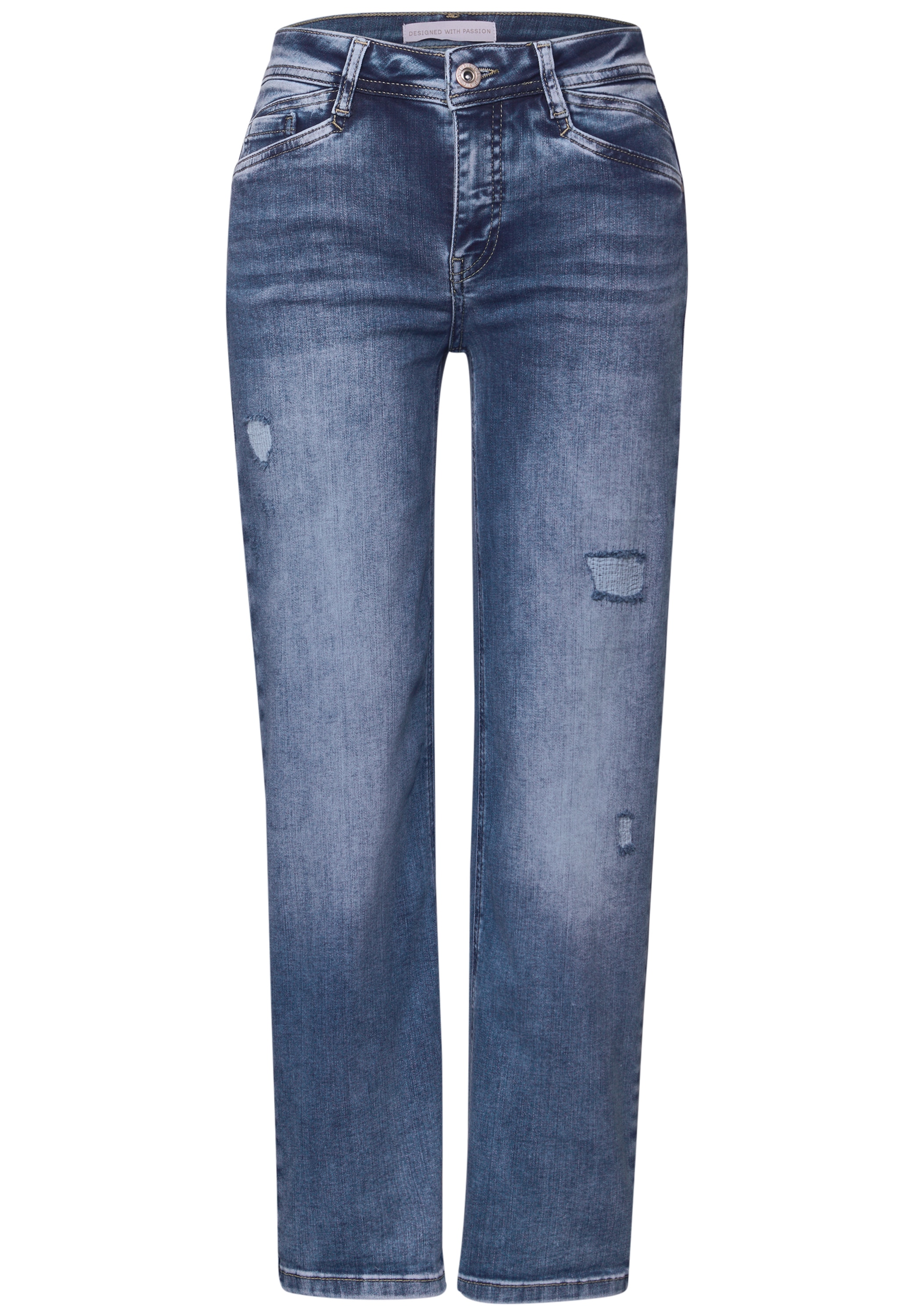 STREET ONE Straight-Jeans »Style Straight Leg«, Destroyed Jeans