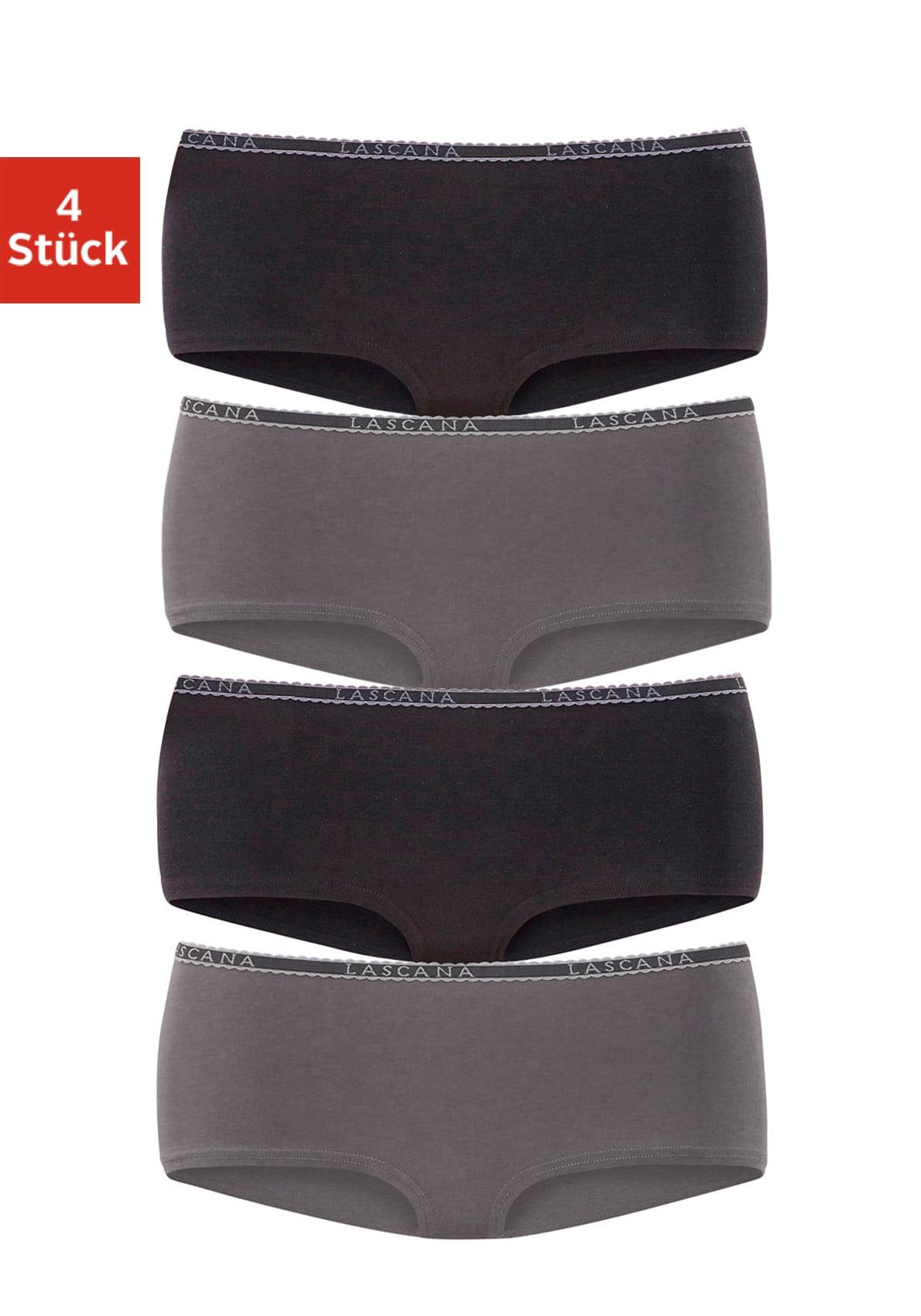 Image of LASCANA Panty 4er-Pack, aus elastischer Baumwoll-Qualität