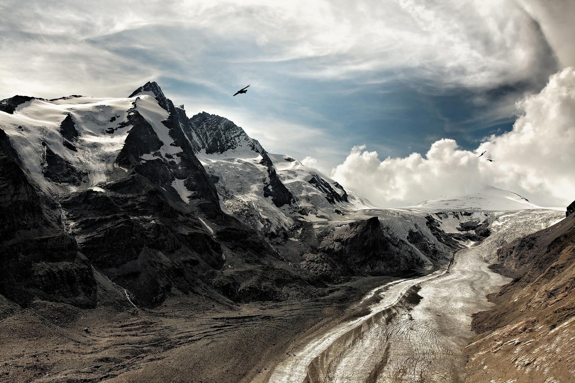 Image of queence Leinwandbild "Berge" Berge & Alpenbilder Berghütte Himmel Himmelsbilder Natur Premium-Leinwandstoff, Handarbeit aus Deutschland