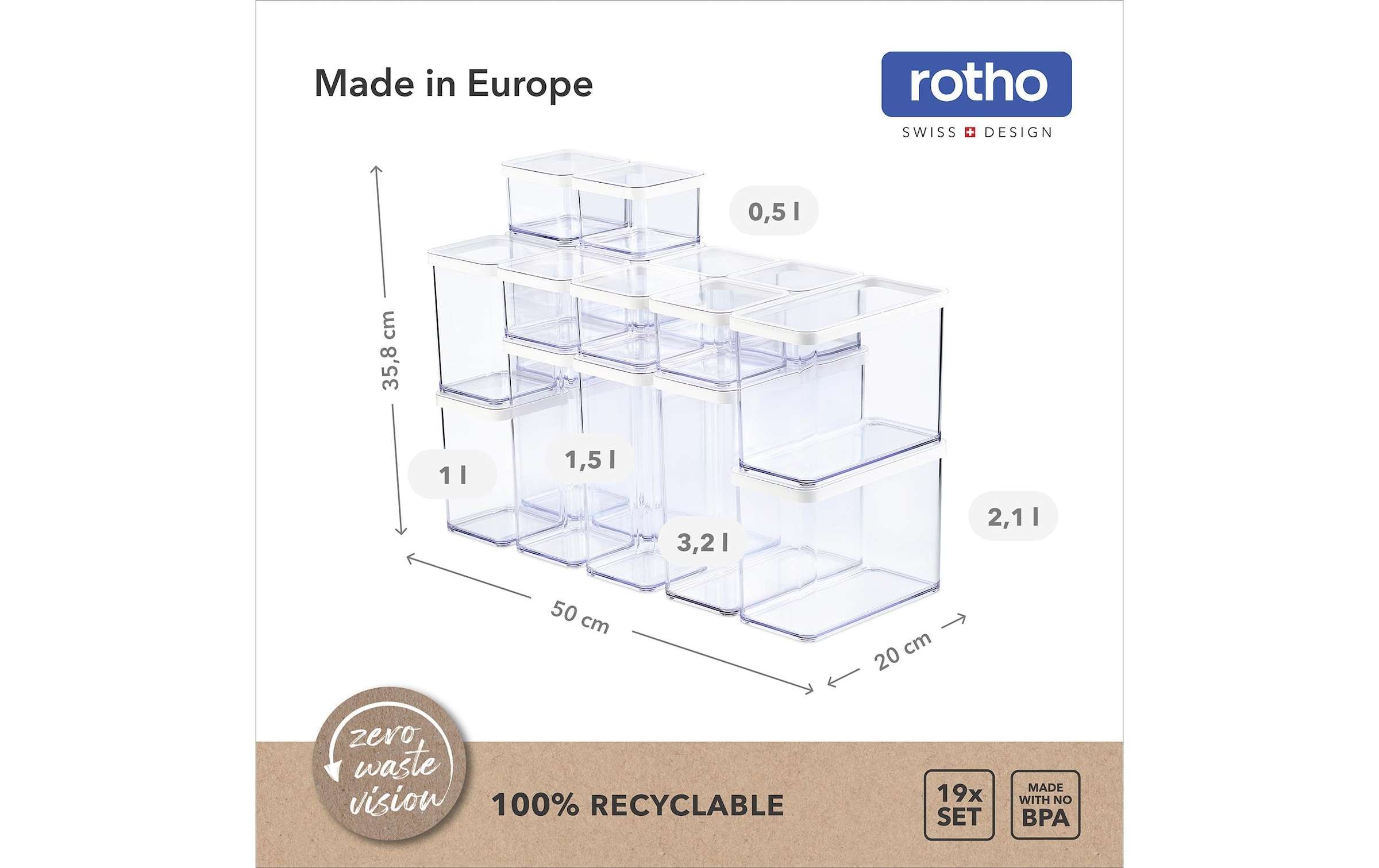 ROTHO Vorratsdose »Set Premium Dosen 19 tlg. Loft 21 l«