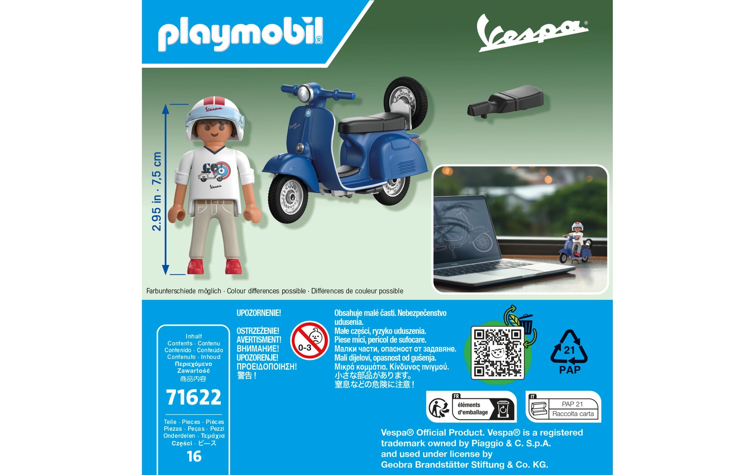 Playmobil® Spielbausteine »1969 Vespa 150 Sprint Veloce, 71622«