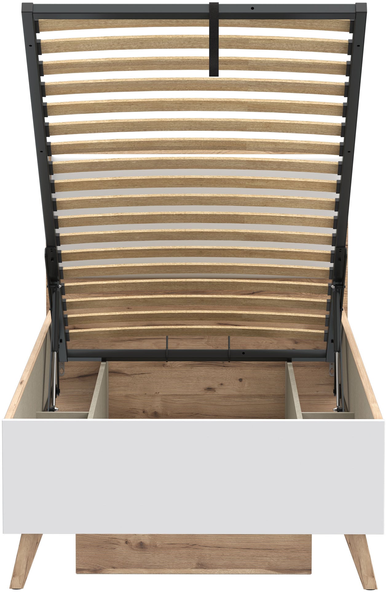 FORTE Stauraumbett »Vankka viel Stauraum, skandinavisches Design, Made in Europe« aufklappbarer Lattenrost, weitere Produkte zur Serie erhältlich